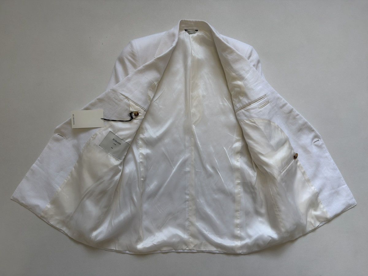 HUSBANDS White Linen Double Breasted Blazer Size 36R - 8 Thumbnail