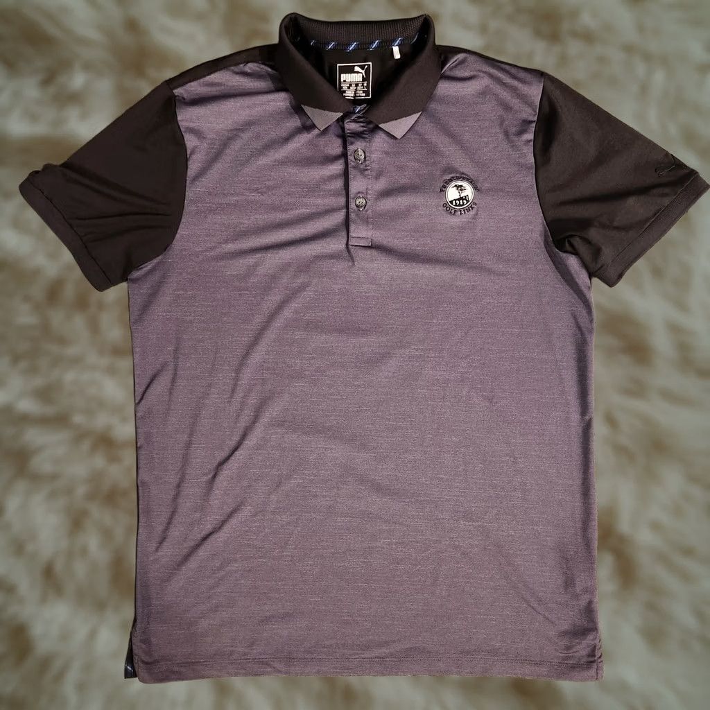 Puma PUMA Polo Shirt Men M Golf Performance Striped Gray Short Sleeve Logo Embroidered Size US M / EU 48-50 / 2 - 1 Thumbnail