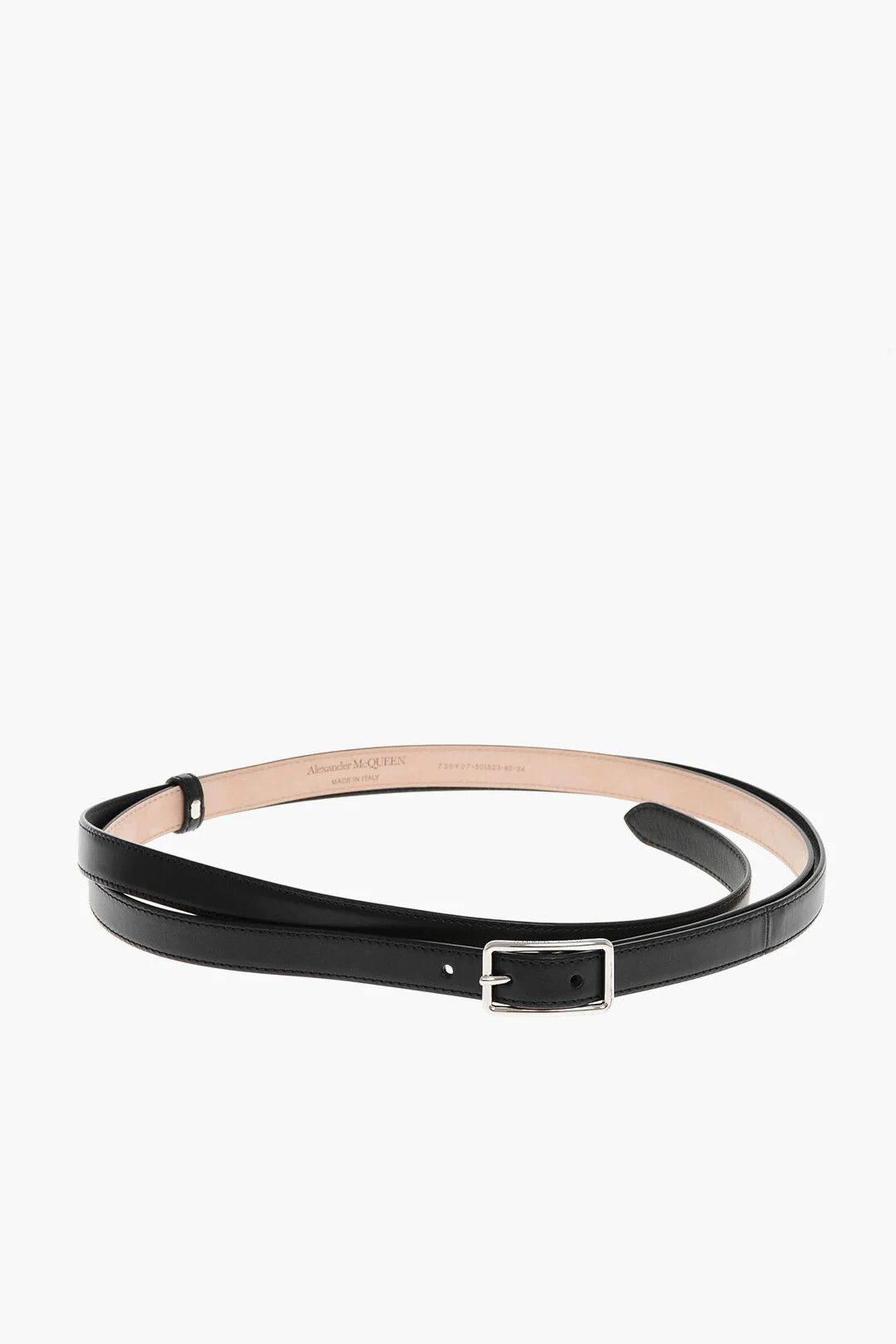 Alexander McQueen og1mm0426 Size: OS / Slim Leather Belt in Black Size ONE SIZE - 3 Thumbnail