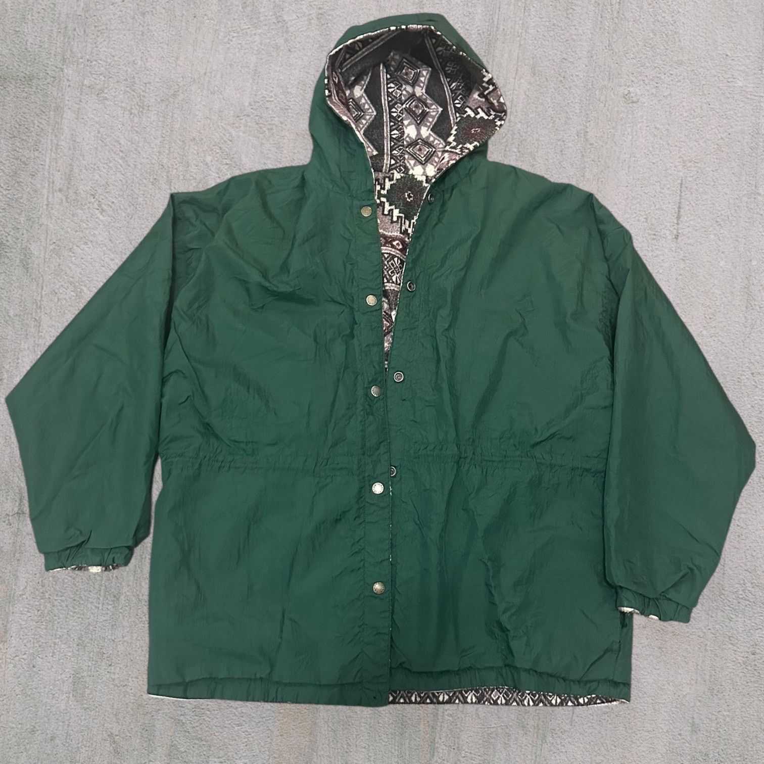 & Other Stories Reversible green Aztec pattern windbreaker club casual Size US L / EU 52-54 / 3 - 1 Thumbnail