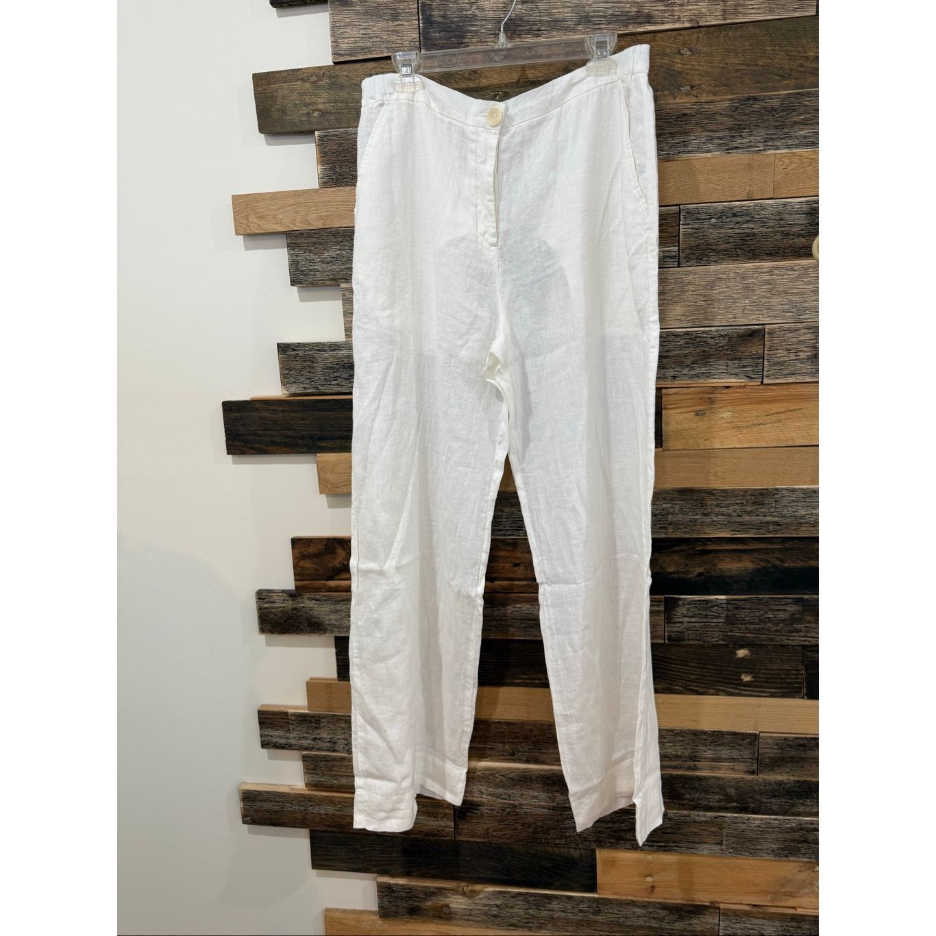 FLAX Flax linen white relax fit wide leg pants size M Size 30" / US 8 / IT 44 - 1 Thumbnail