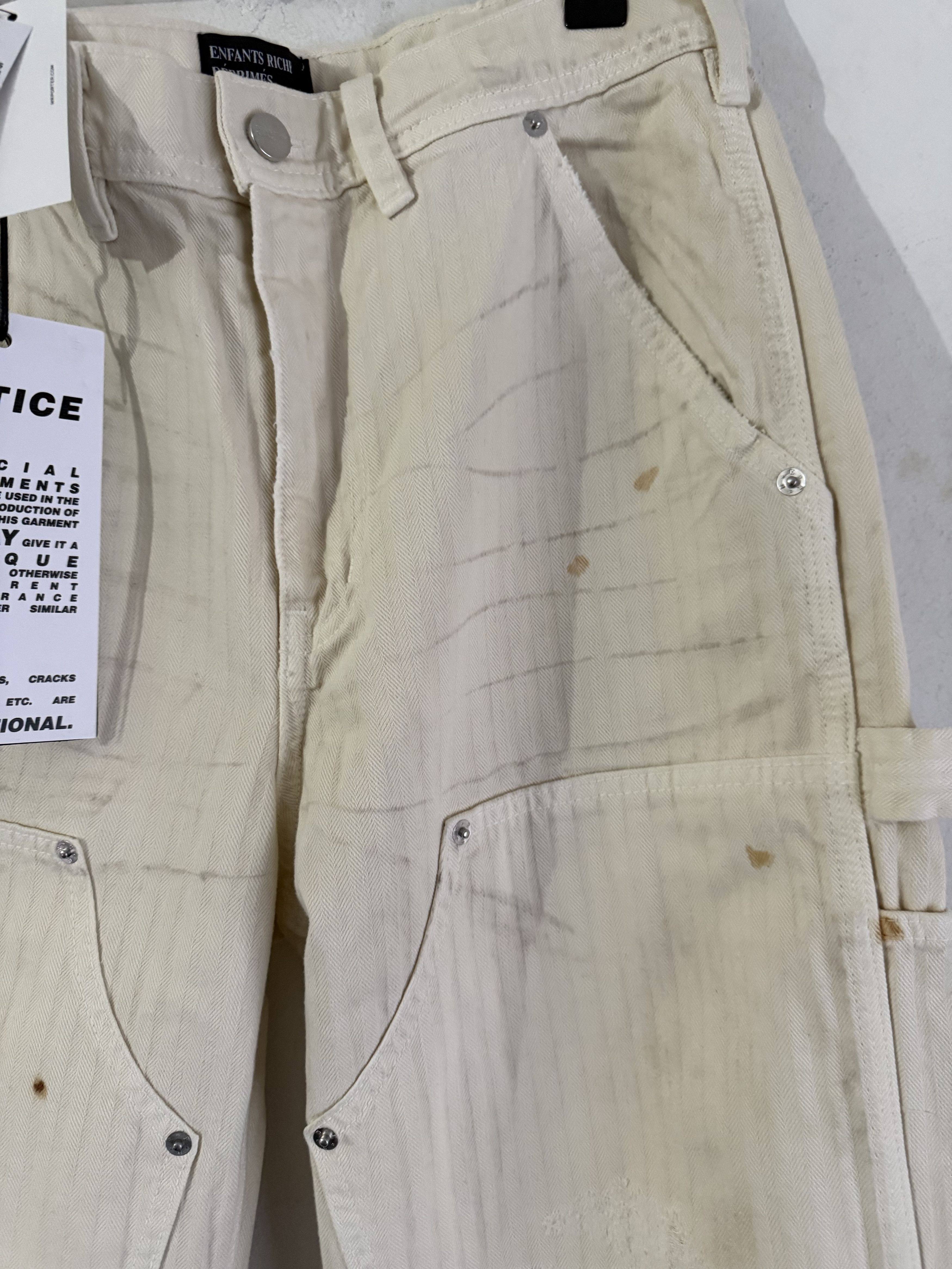 Enfants Riches Deprimes Off-White Double Knee Paint Denim Trousers Size US 30 / EU 46 - 7 Thumbnail