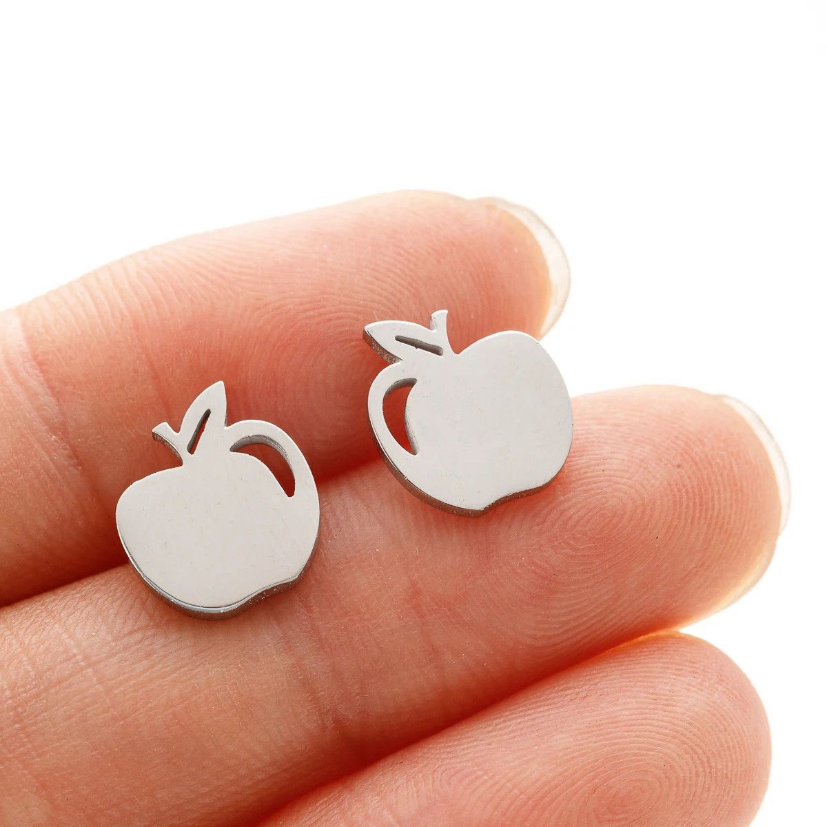 Jewelry Apple Stud Earrings Charm Earring Gift Size ONE SIZE - 1 Thumbnail