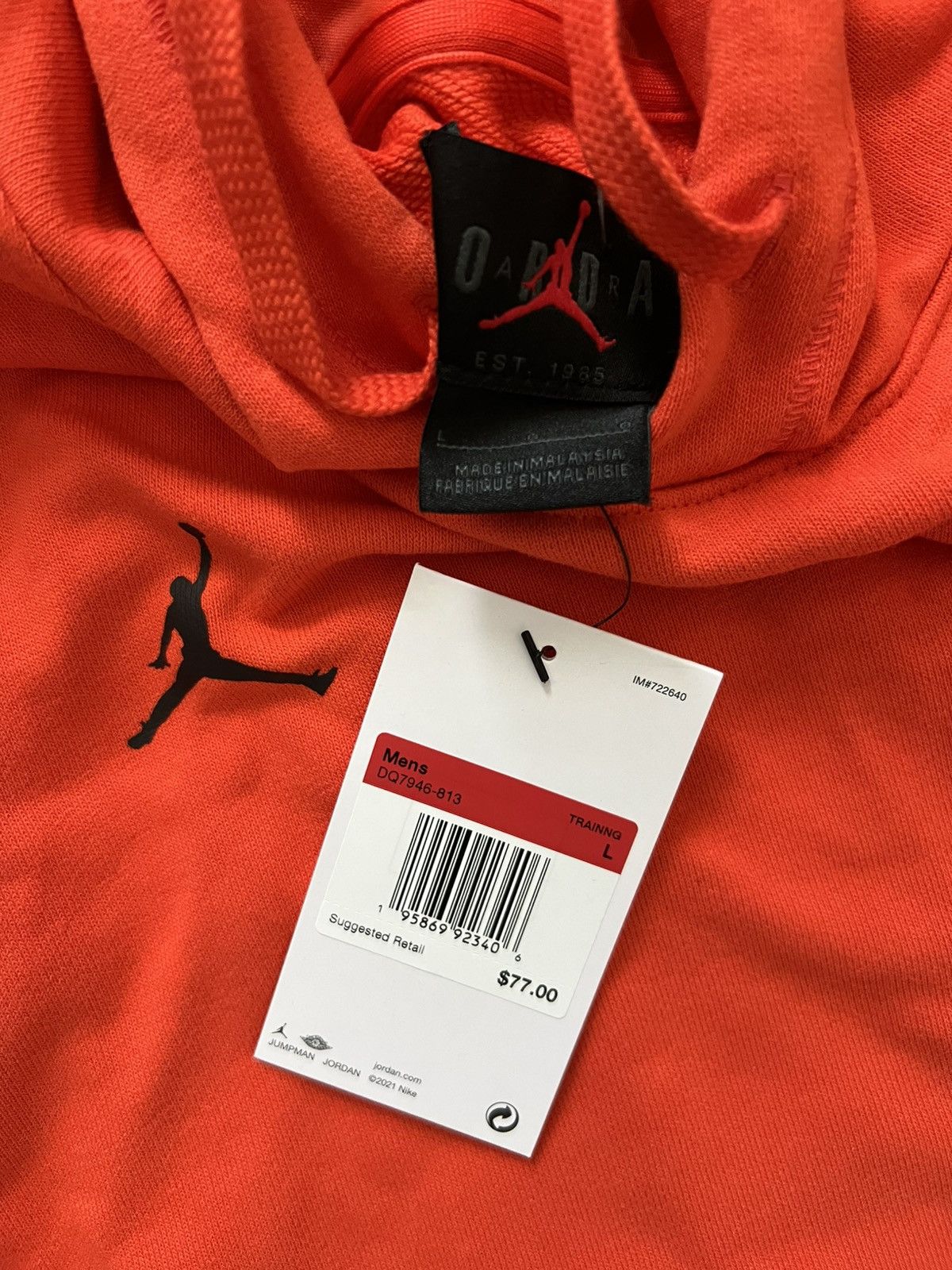 Jordan Brand Jordan Dri-FIT Fleece Sleeveless Hoodie Training Top Orange Size US L / EU 52-54 / 3 - 2 Thumbnail