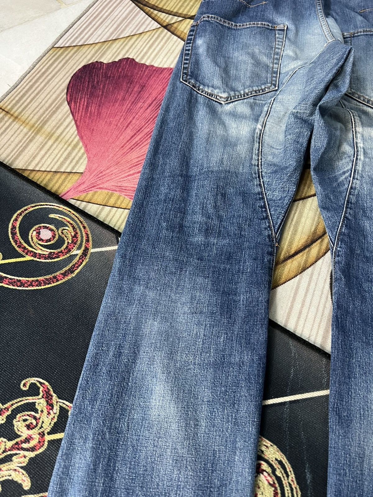 CABANE de ZUCCa Vintage Cabane De Zucca Patchwork Selvedge Mud Wash Jean Size US 30 / EU 46 - 16 Thumbnail