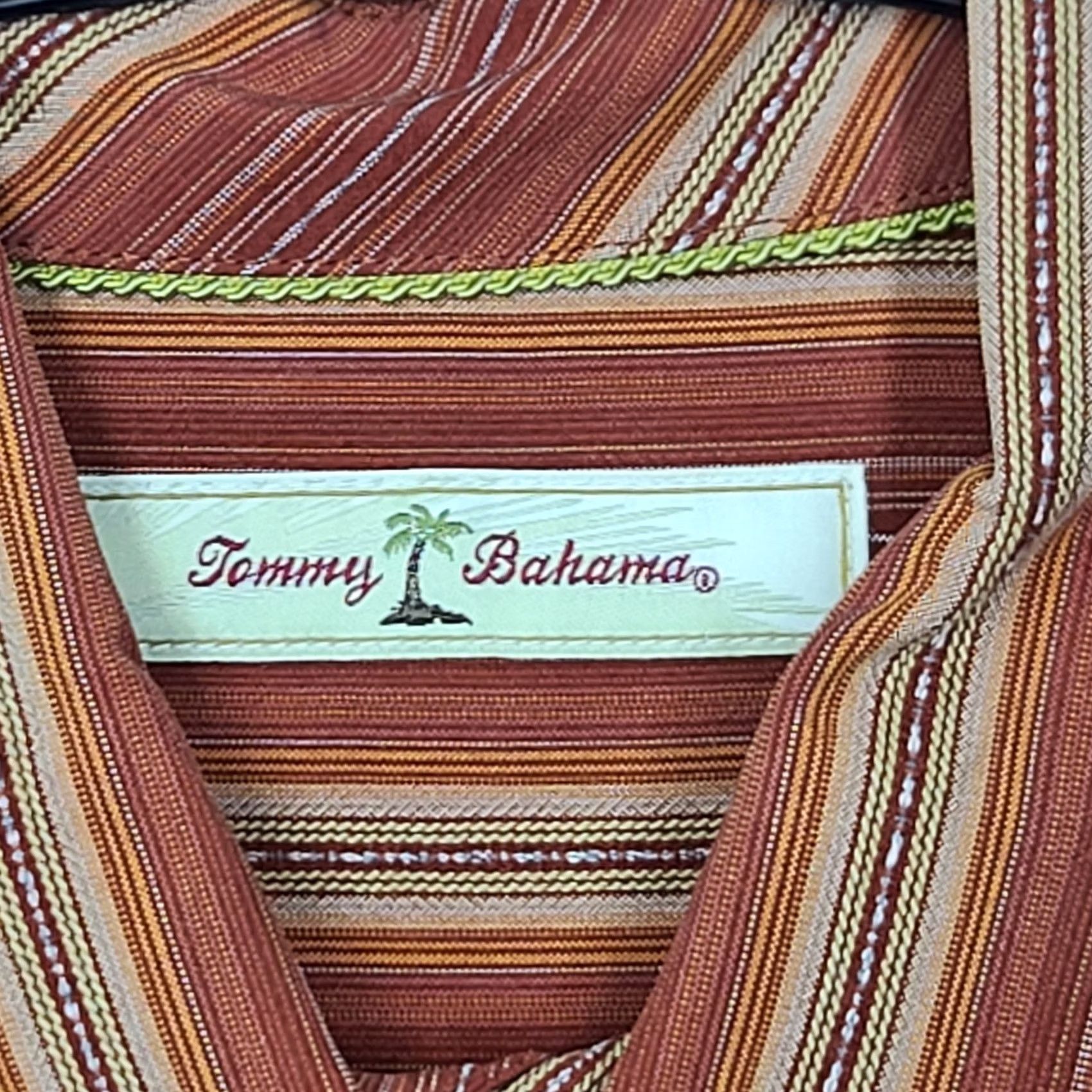 Tommy Bahama VINTAGE Tommy Bahama TB Jazzy Jeff Men's L 100% Silk Striped Long Sleeve Shirt Spice Size US L / EU 52-54 / 3 - 4 Thumbnail