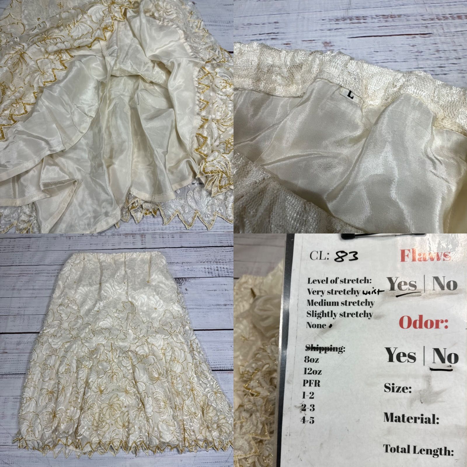 Vintage VINTAGE Judith Ann Creations Outfit/Set 2 Piece Skirt/Top L Beige Beaded Lined Womens Set Size 36" / US 14 / IT 50 - 9 Thumbnail