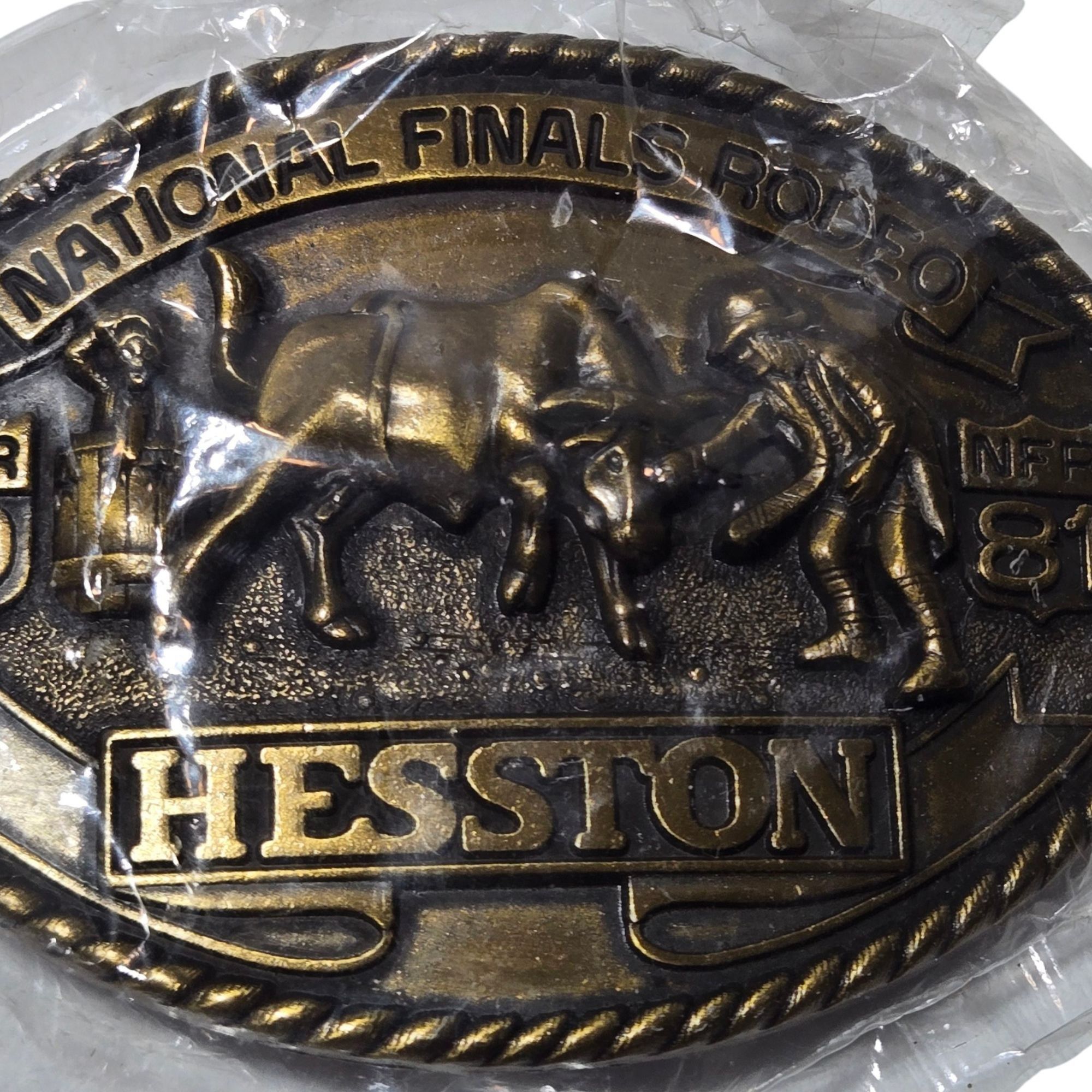 Other 1981 Finals Rodeo Belt Buckle Hesston NOS Bull Rider Clown N Size ONE SIZE - 11 Thumbnail