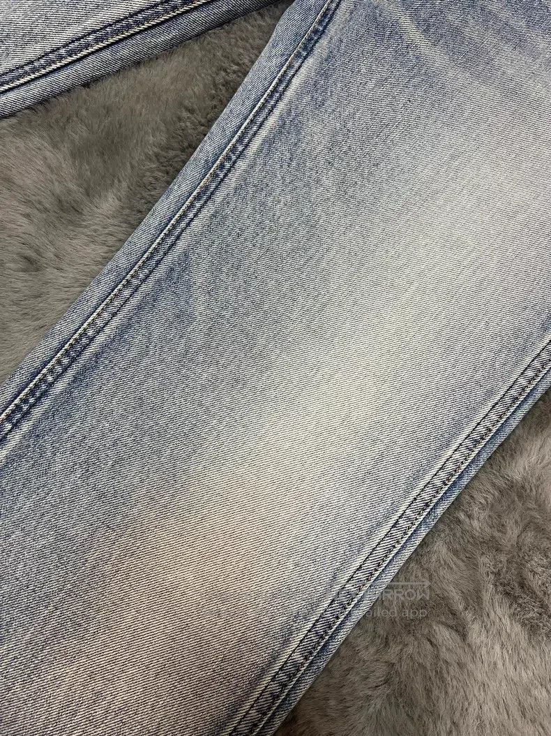 Celine CELINE Single Knee Slash Destroyed Light Blue Washed Strai Size US 27 - 5 Thumbnail