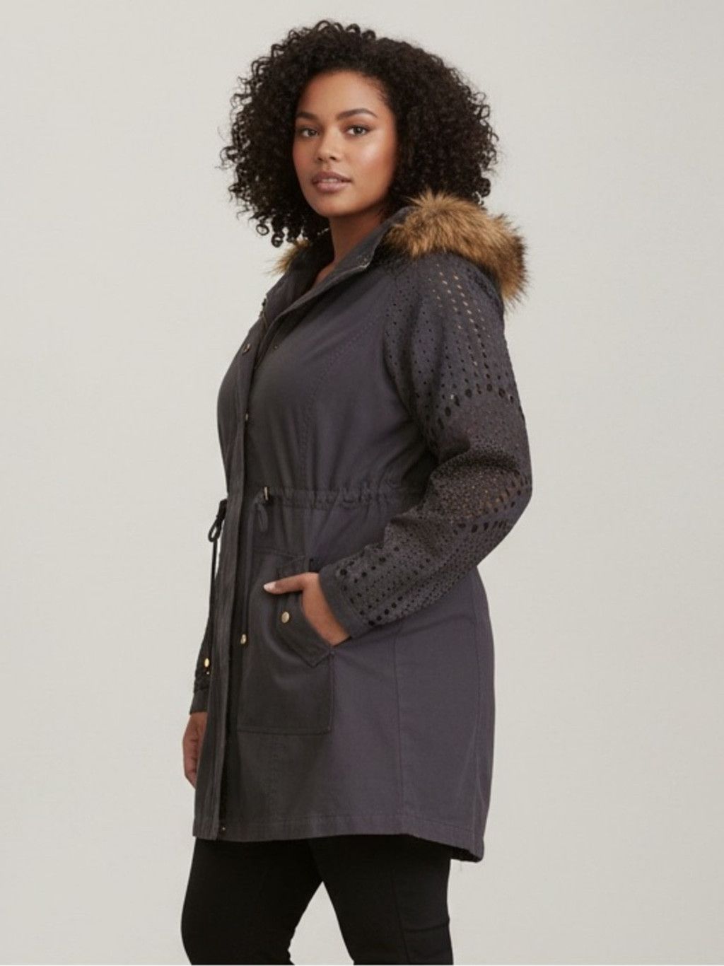 Torrid Torrid Embellished Rhinestone Parka Coat w/ Faux Fur Hood 1 Size XL / US 12-14 / IT 48-50 - 1 Thumbnail