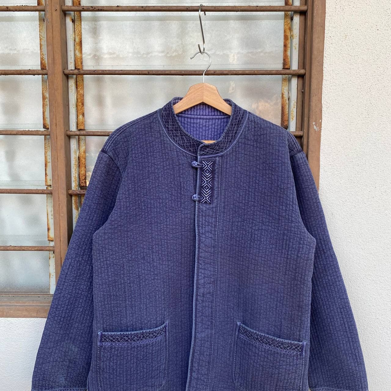 Japanese Brand 90s Vintage Japanese Indigo Blue Quilted KungFu Chore Jacket Size US L / EU 52-54 / 3 - 3 Thumbnail