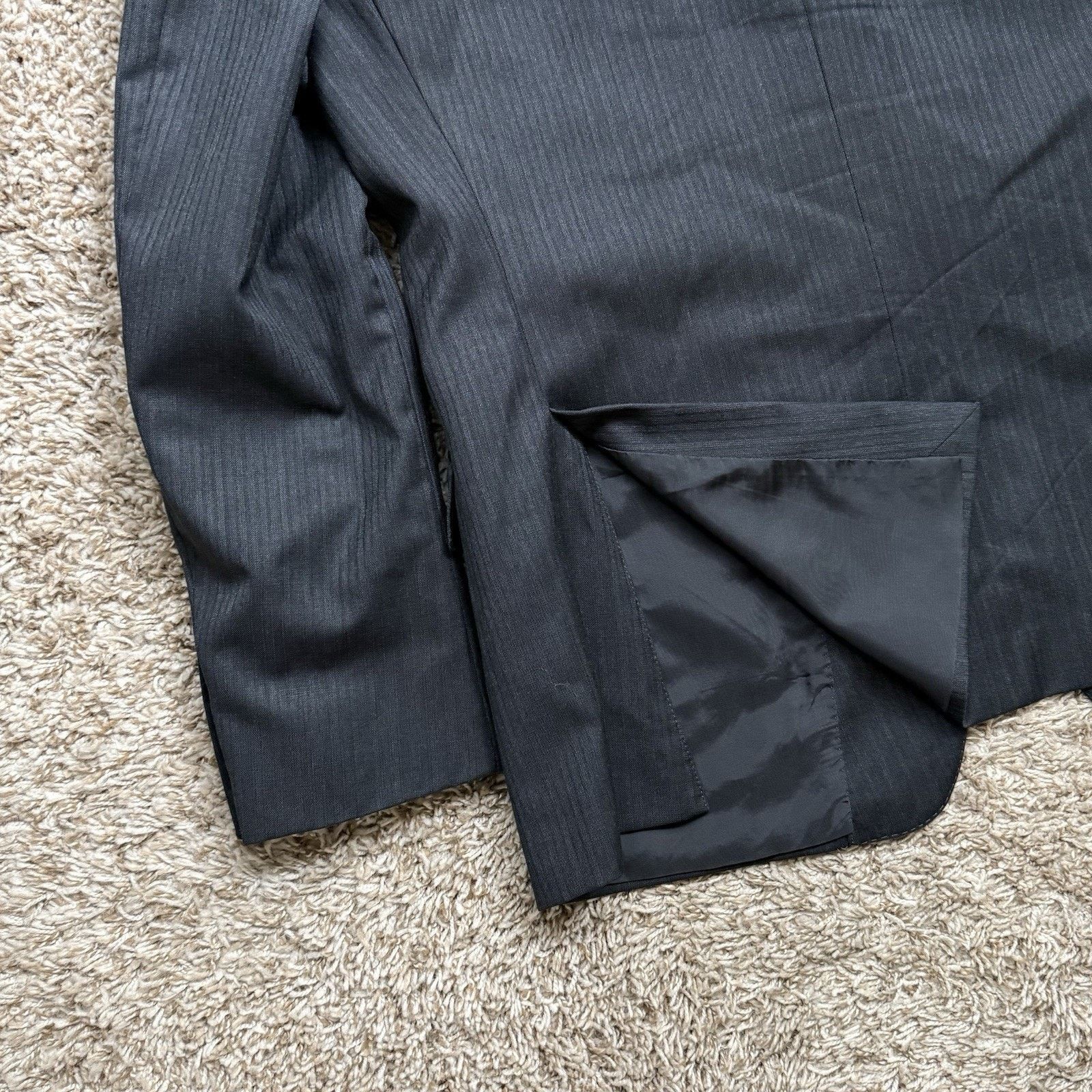 Ermenegildo Zegna × Z Zegna Z Zegna Black Striped Wool And Rayon Suit Jacket City Blazer Size 40R - 10 Thumbnail