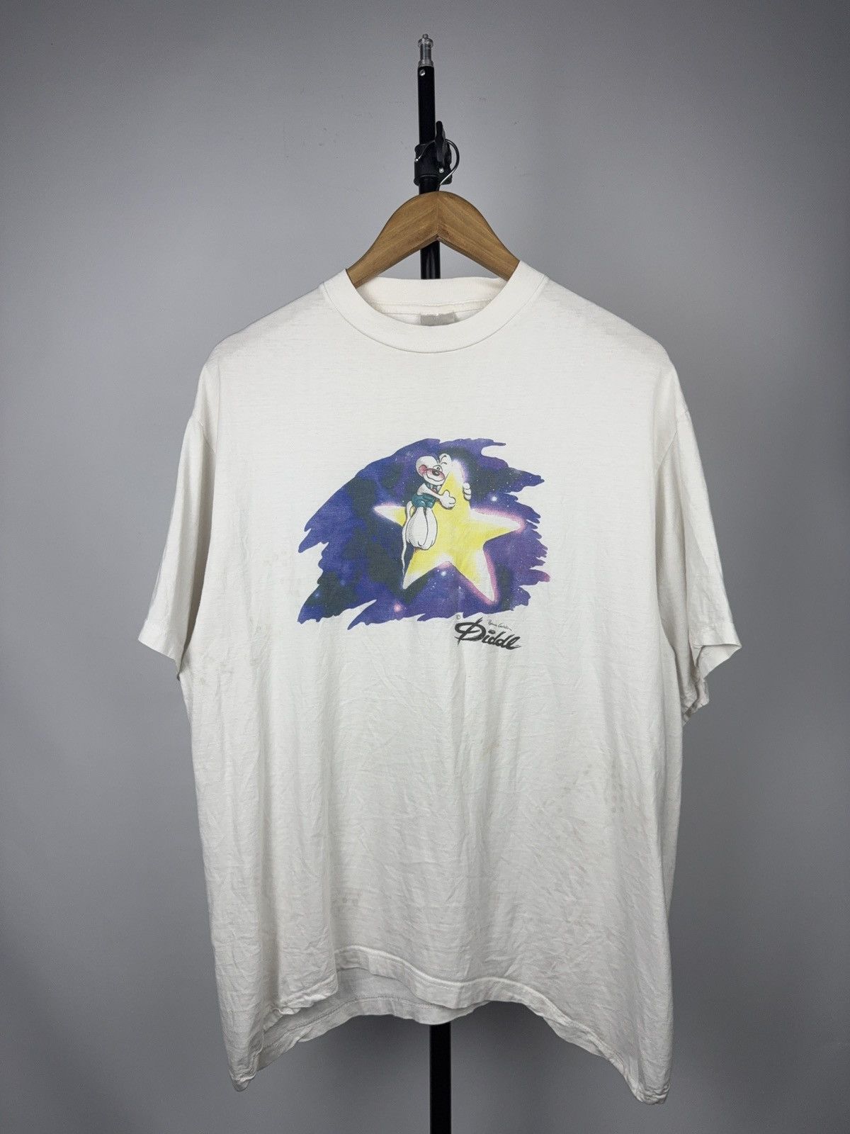 Vintage Vintage 90s Retro Diddl Mouse Star Graphic Tee White Y2K L Size US L / EU 52-54 / 3 - 1 Thumbnail