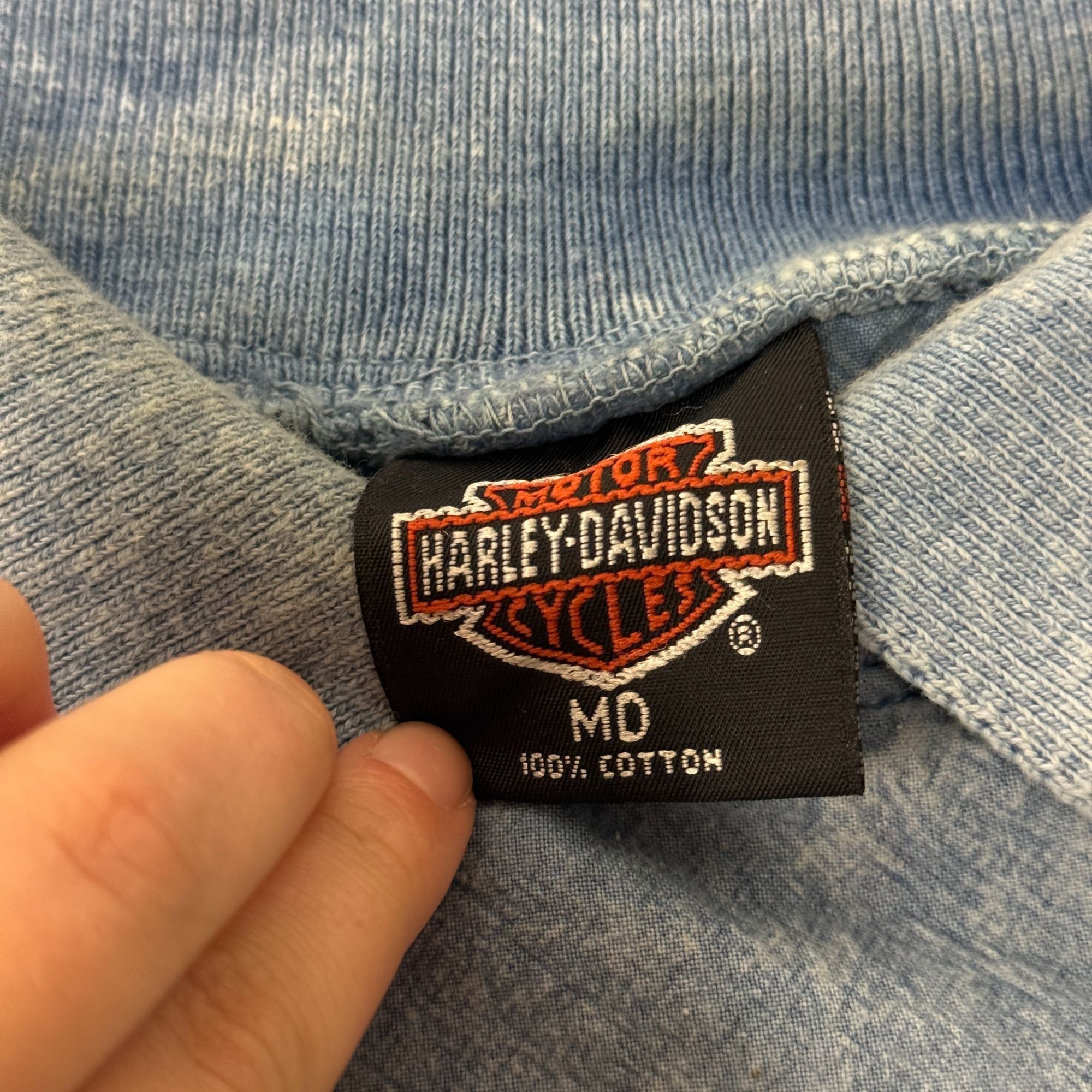 Harley Davidson 90’s H-D Motorcycle RENO Nevada BIKER Stone Wash PULLOVER M Size US M / EU 48-50 / 2 - 6 Thumbnail
