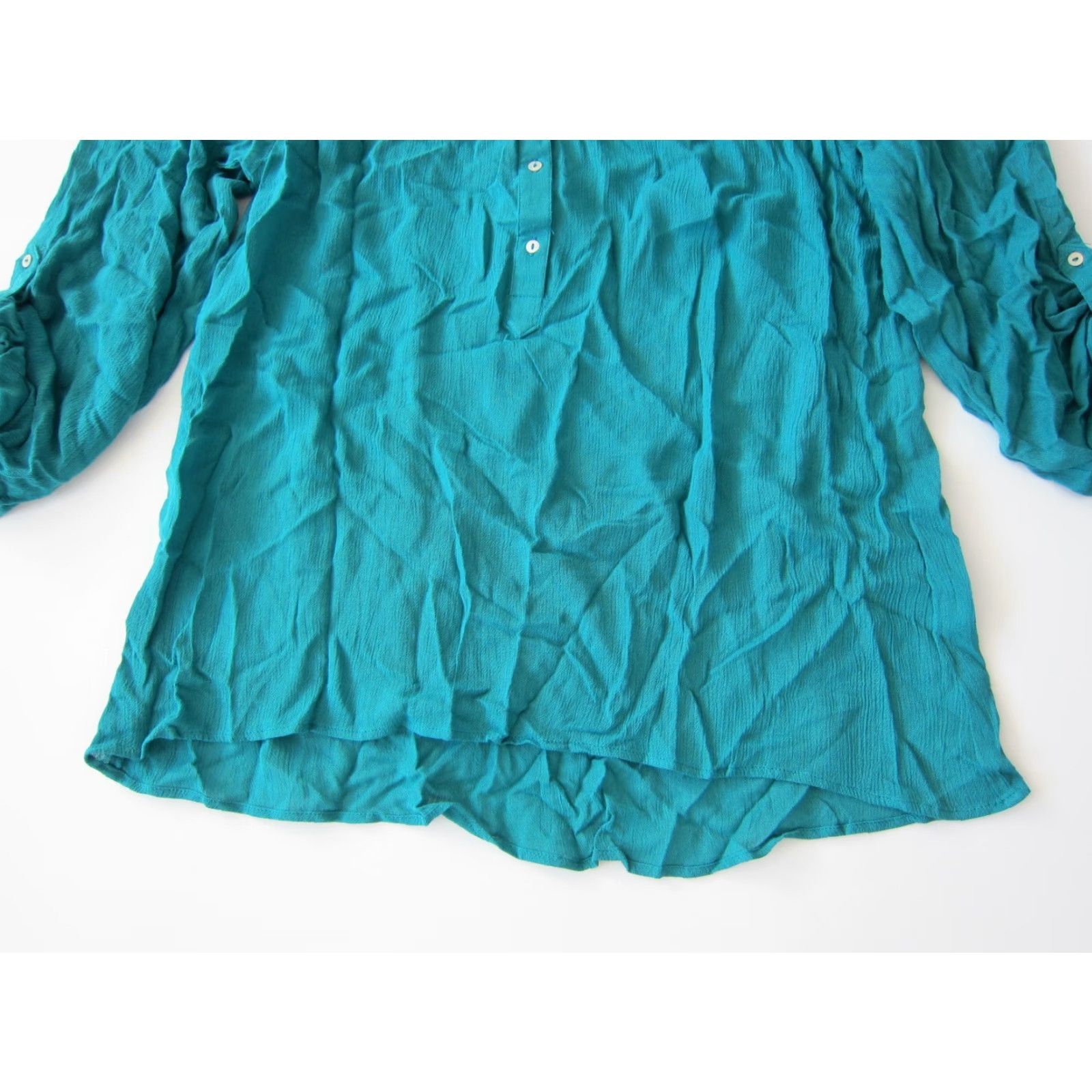 Vintage NWT Papillon 100% Rayon Green 3/4 Sleeve Boho Tunic Blouse Small Shirt Women XS S Size S / US 4 / IT 40 - 6 Thumbnail