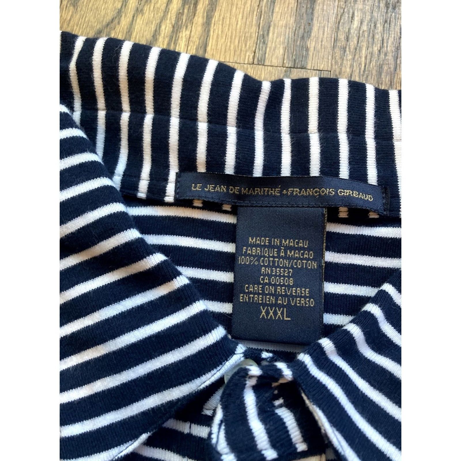 Vintage VINTAGE Marithe Francois Girbaud Polo Shirt Mens 3XL Blue Striped Y2K Hip Hop Size US XXL / EU 58 / 5 - 6 Thumbnail
