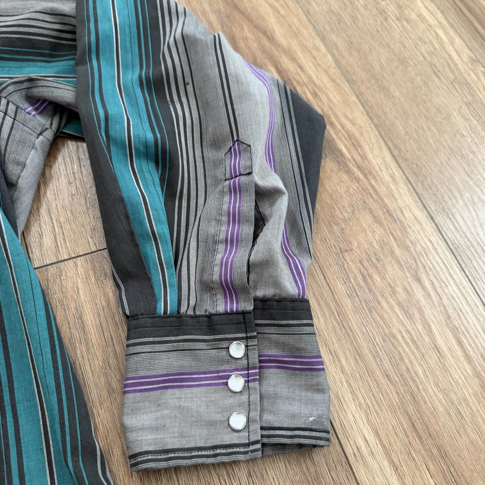 Rustler Vintage 90s Rustler Western Cowboy Striped Snap Shirt Size US XL / EU 56 / 4 - 9 Thumbnail