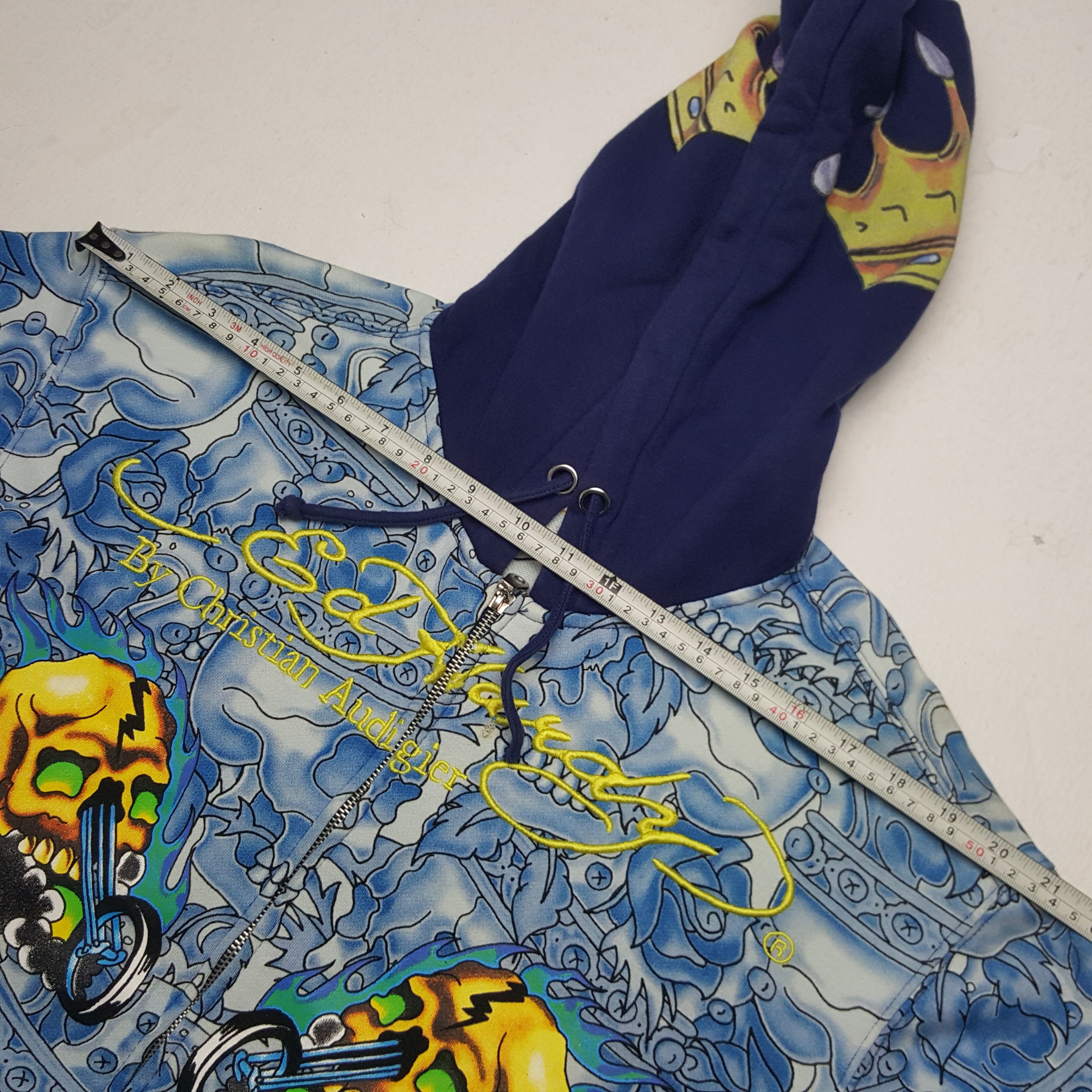 Christian Audigier × Ed Hardy × Vintage Vintage Ed Hardy by Audigier Overprinted Jacket Hoodies Size US M / EU 48-50 / 2 - 8 Thumbnail