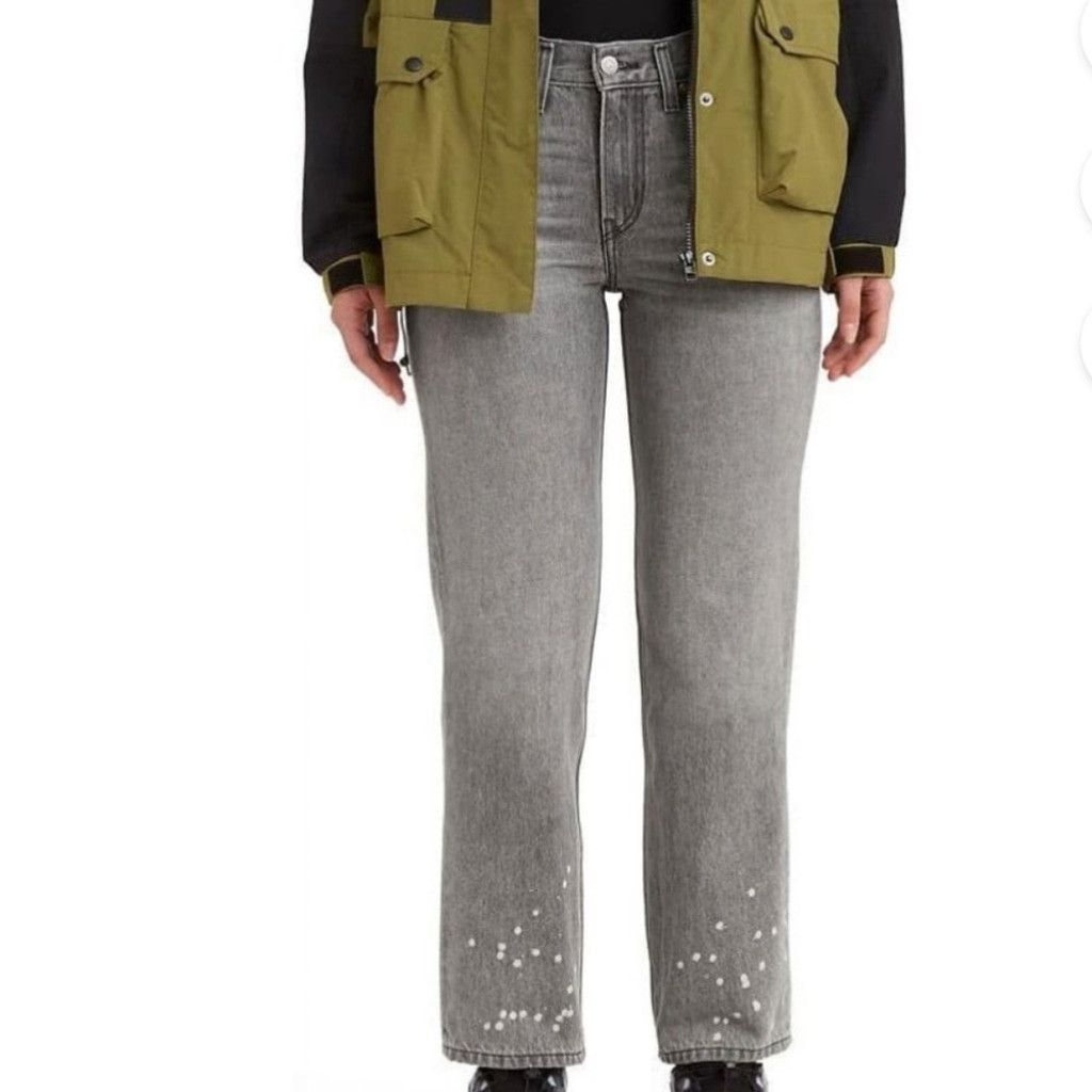 Levi's Levi's gray low pro straight paint splatter jeans size 27 Size 27" / US 4 / IT 40 - 1 Thumbnail