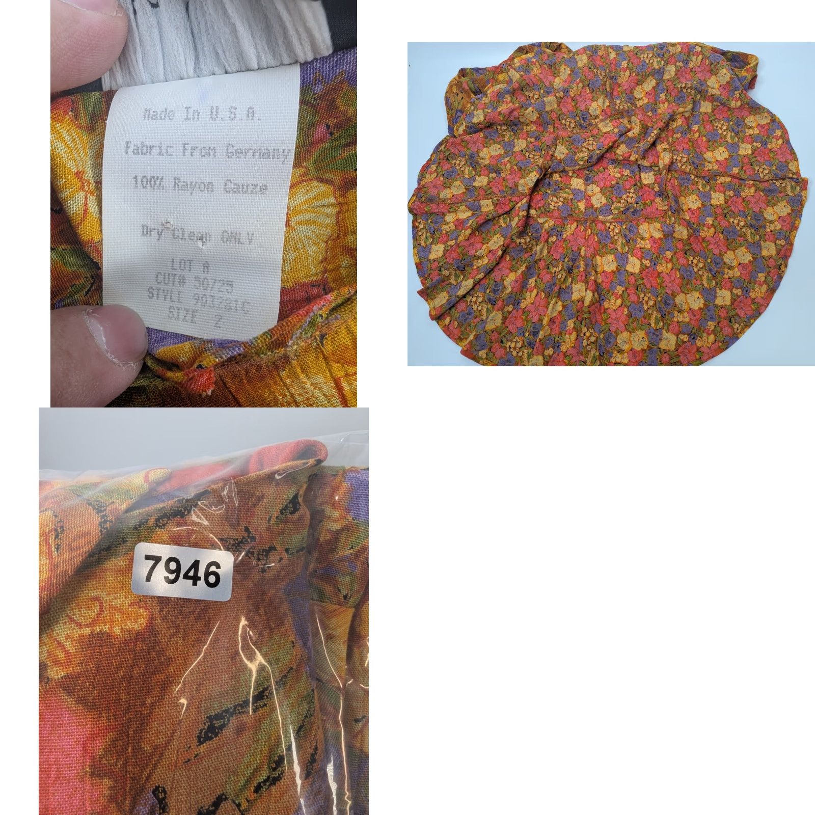 Vintage VINTAGE Carole Little Dress Women’s 2 Orange Floral Lightweight Rayon Gauze Boho Dress Size XS / US 0-2 / IT 36-38 - 8 Thumbnail