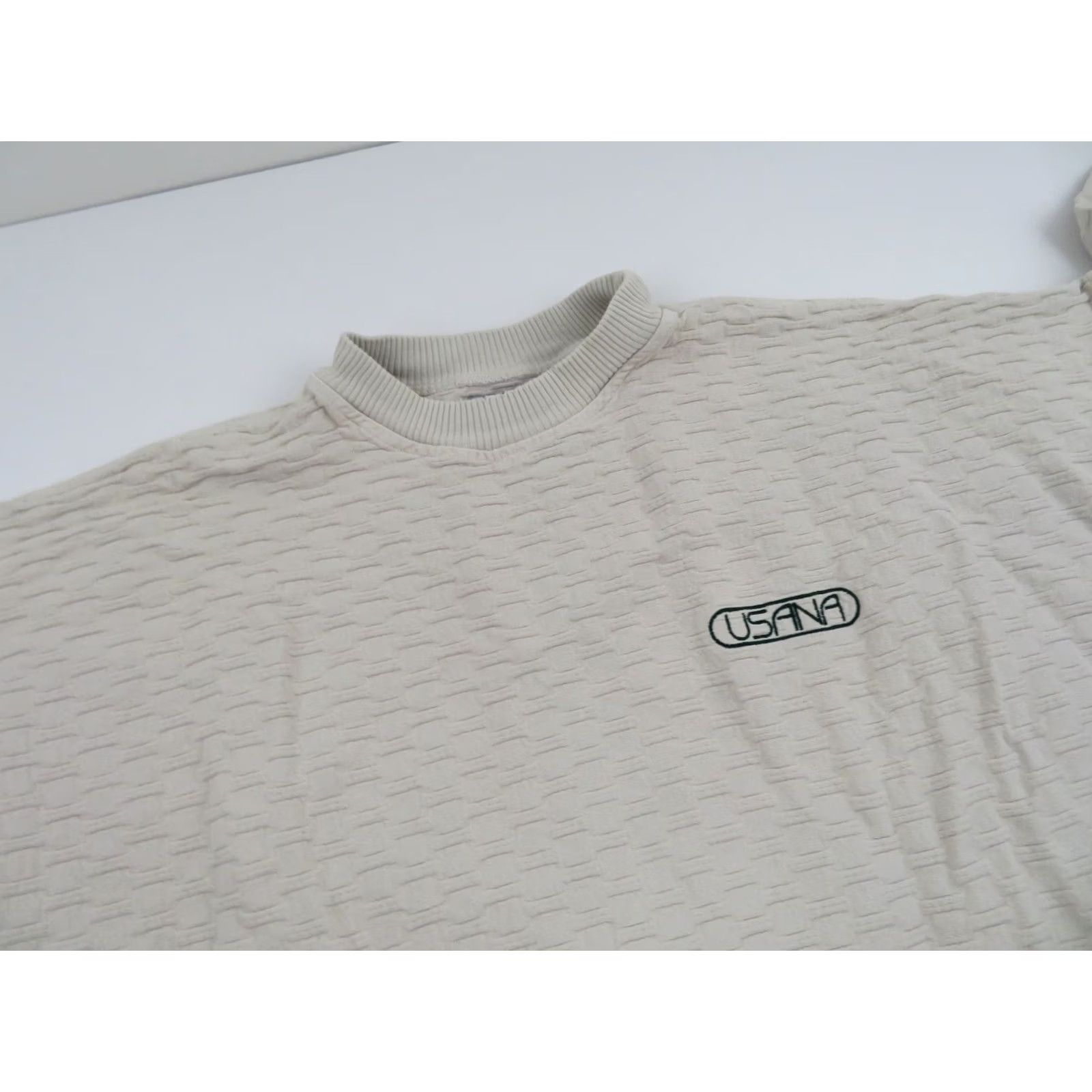 Vintage VINTAGE Timeout Sweatshirt Crew Neck XL USANA Textured 90s Logo Embroidered Beige Men’s Size XL Size US XL / EU 56 / 4 - 3 Thumbnail