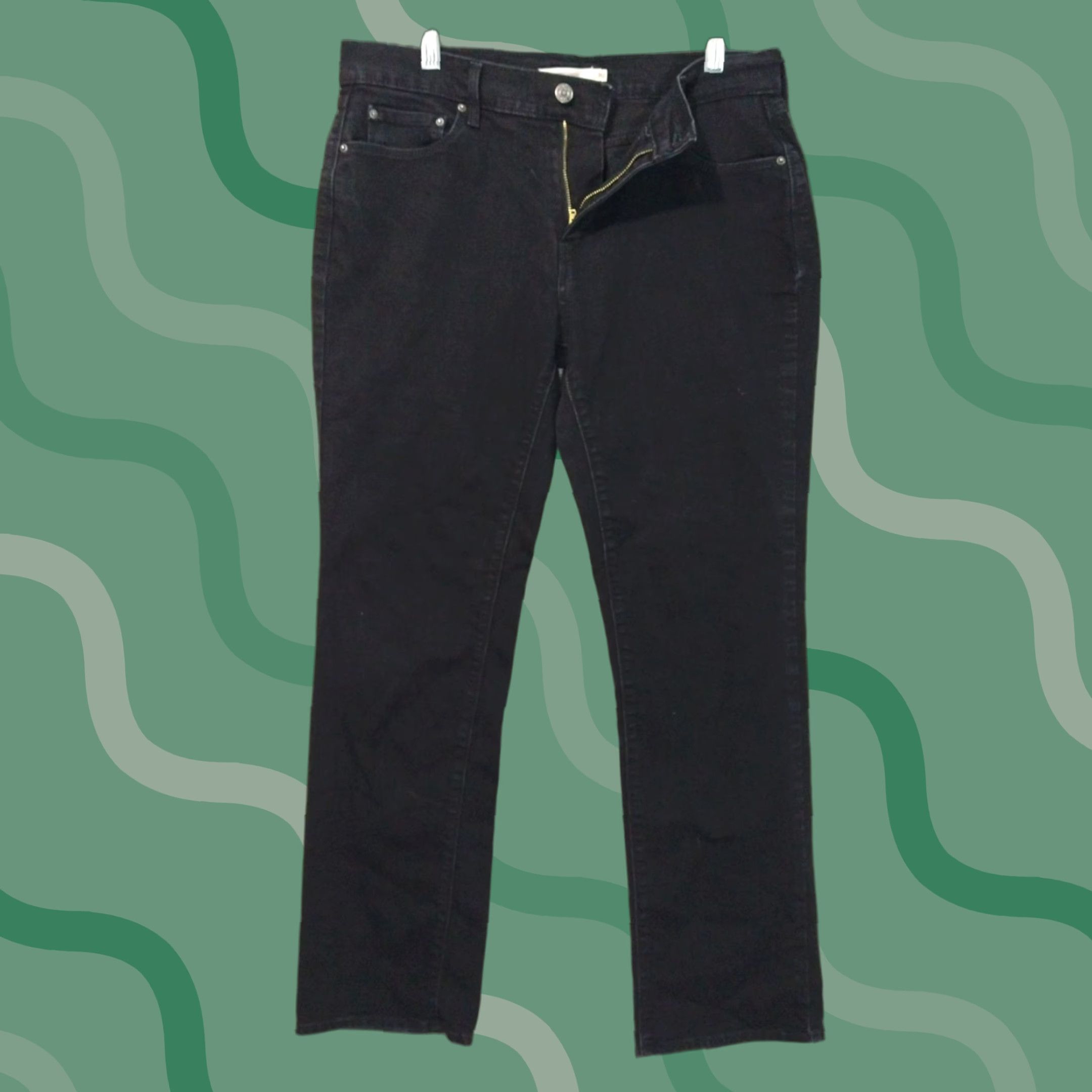 Levi's Levis 505 Jeans Black Denim 30 Womens Straight Leg Mid Rise Stretch Dark Wash Size 30" / US 8 / IT 44 - 1 Thumbnail