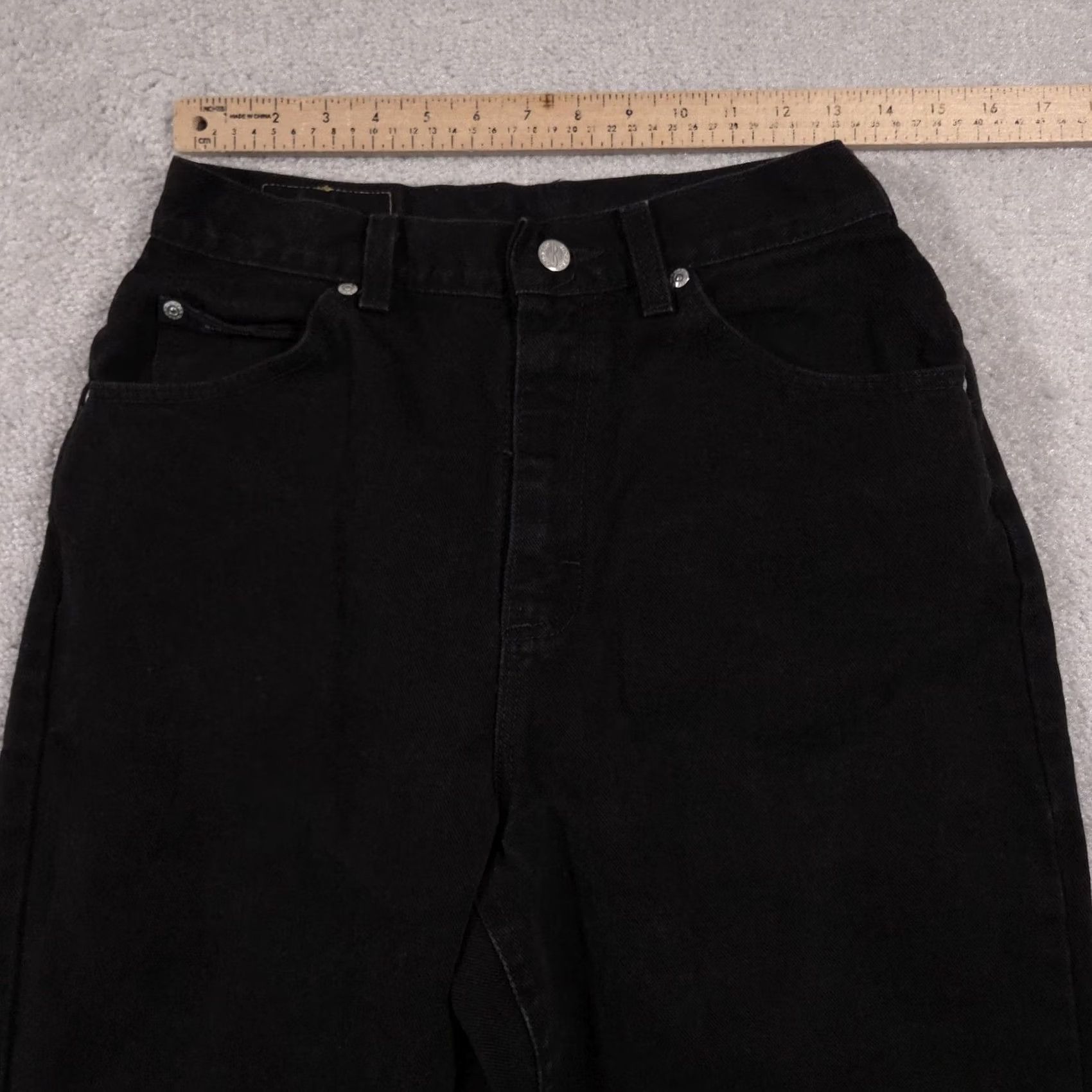 Vintage Riders Jeans Womens 10 Medium Black Denim High Rise Tapered Leg Mom Fit Size 32" / US 10 / IT 46 - 7 Thumbnail