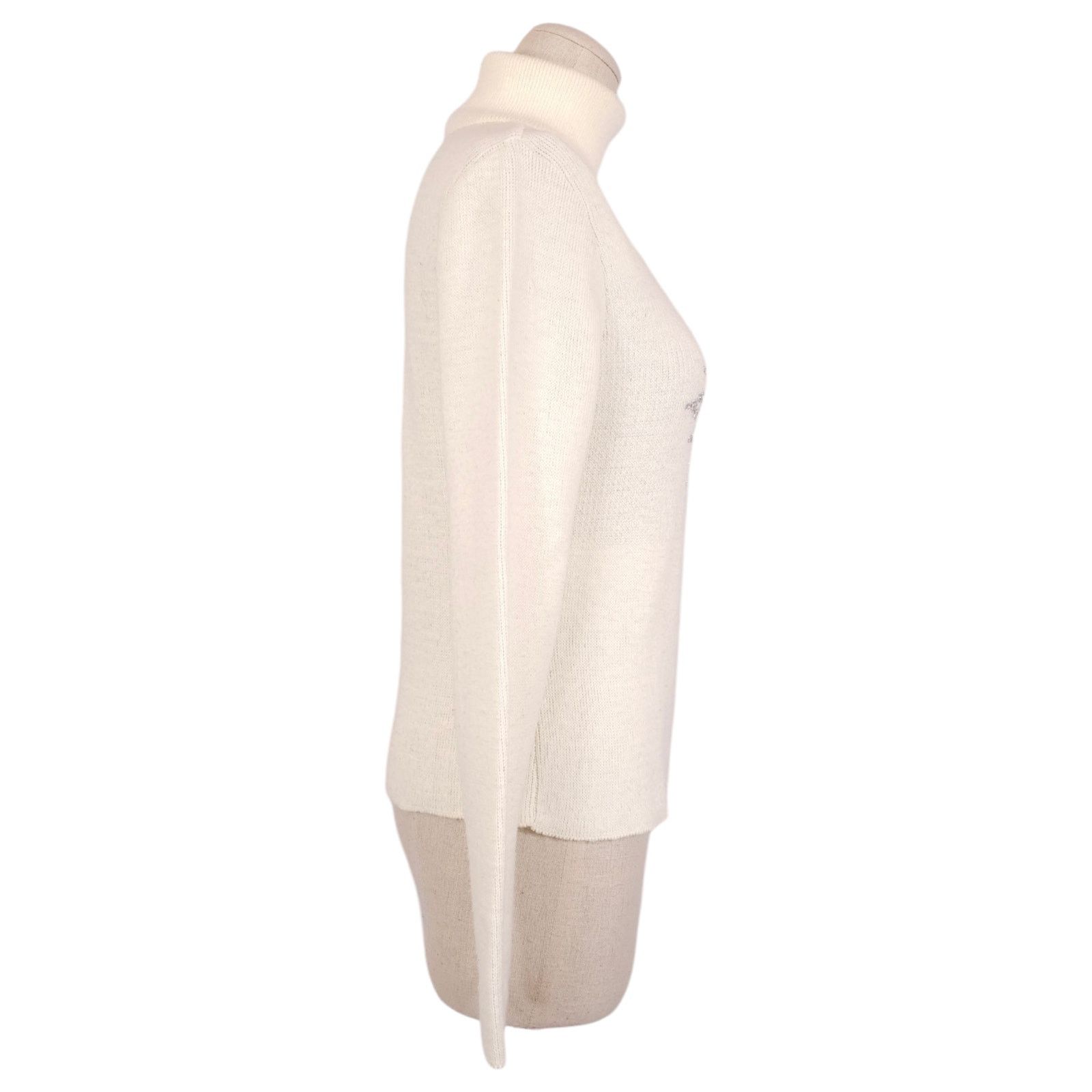 Other Vintage Girlfriends LA Glitter Snowflake Turtleneck Sweater Size S / US 4 / IT 40 - 4 Thumbnail