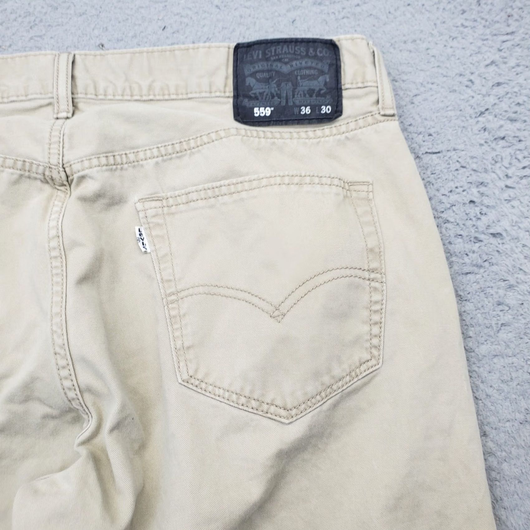 Levi's Levi's 559 Jeans Mens 36x30 Tan Denim Stretch Straight Fit White Tab Streetwear Shirt Size US 36 / EU 52 - 8 Thumbnail