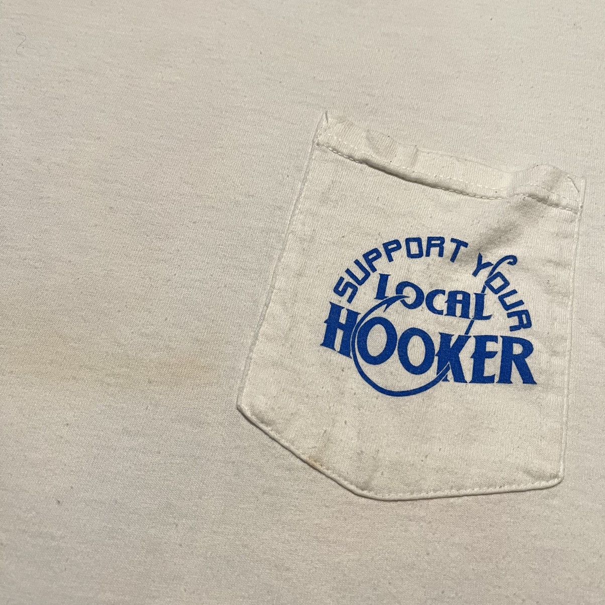 Vintage Vintage 90s Support Your Local Hooker Girl Fishing Logo Tee Size US L / EU 52-54 / 3 - 5 Thumbnail