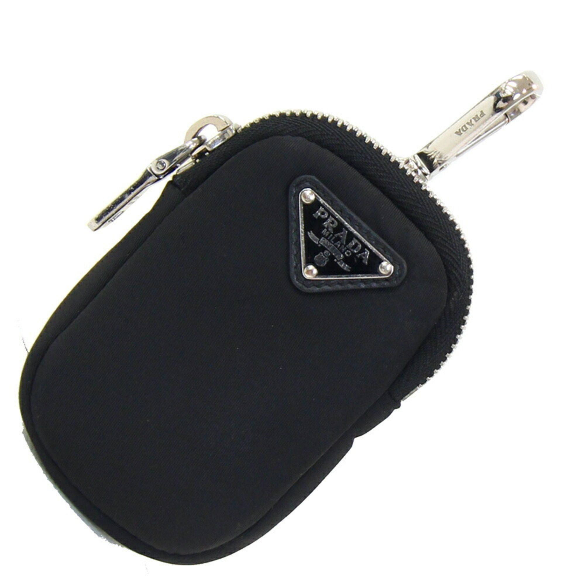 Prada Pouch 1Tt119 Black Nylon Mini Bag Charm Keychain Re-Nylon Earphone Case Women Men Prada