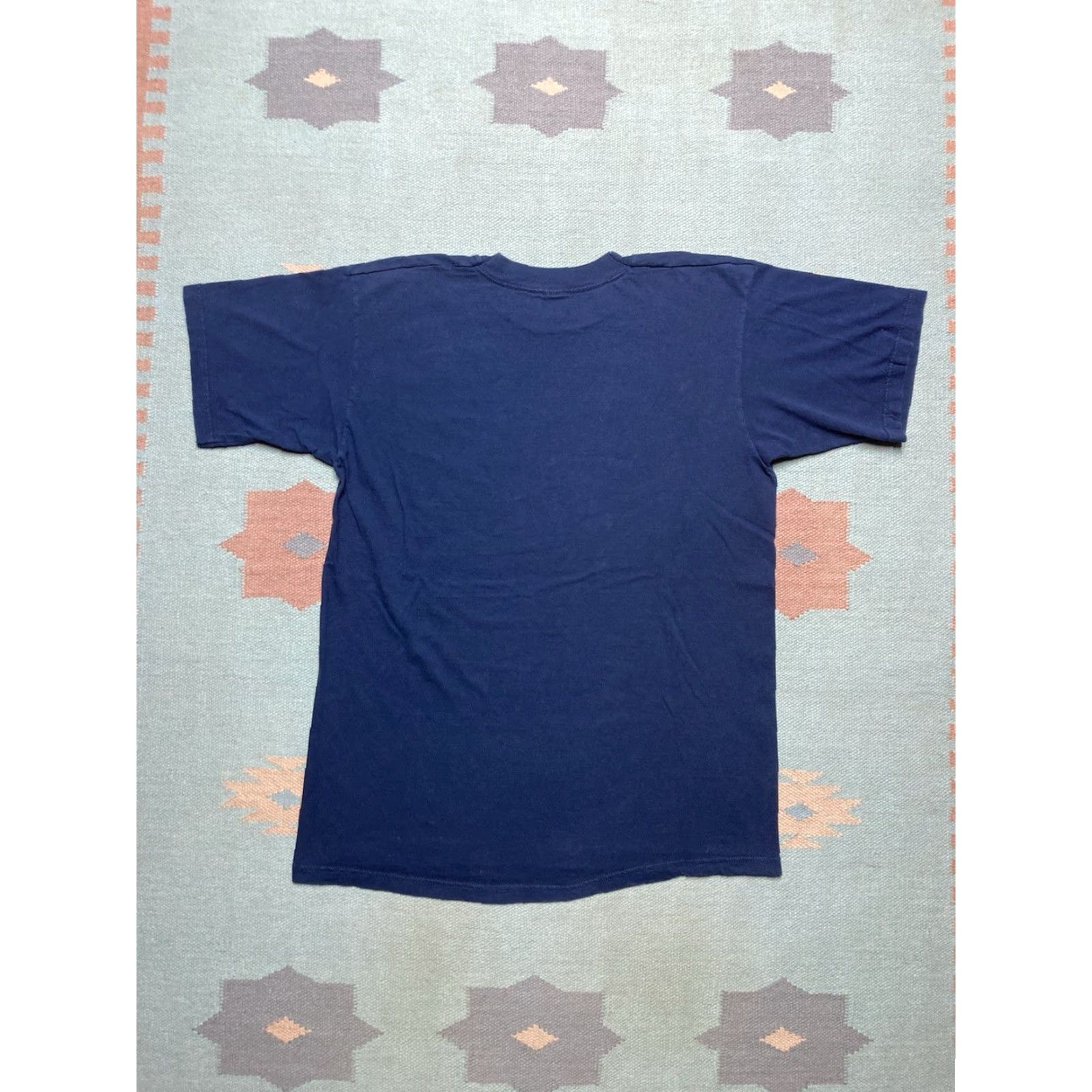 Vintage VINTAGE 90s y2k T-Shirt Navy Blue Solid Cotton Adult Large Men Size US L / EU 52-54 / 3 - 7 Thumbnail