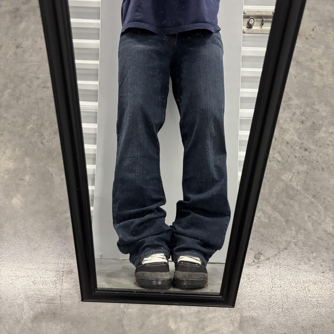 Japanese Brand × Vintage Crazy Vintage Y2K/2000s Grunge Dark Wash Bootcut Denim Jeans! Size US 31 - 1 Thumbnail