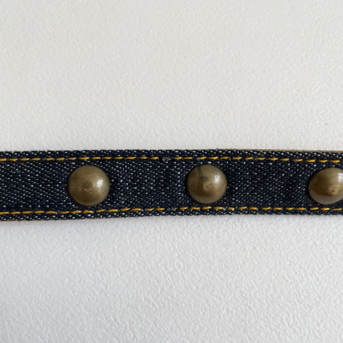 Miu Miu Blue Studded Denim Double Wrap Belt Size 32 - 15 Thumbnail