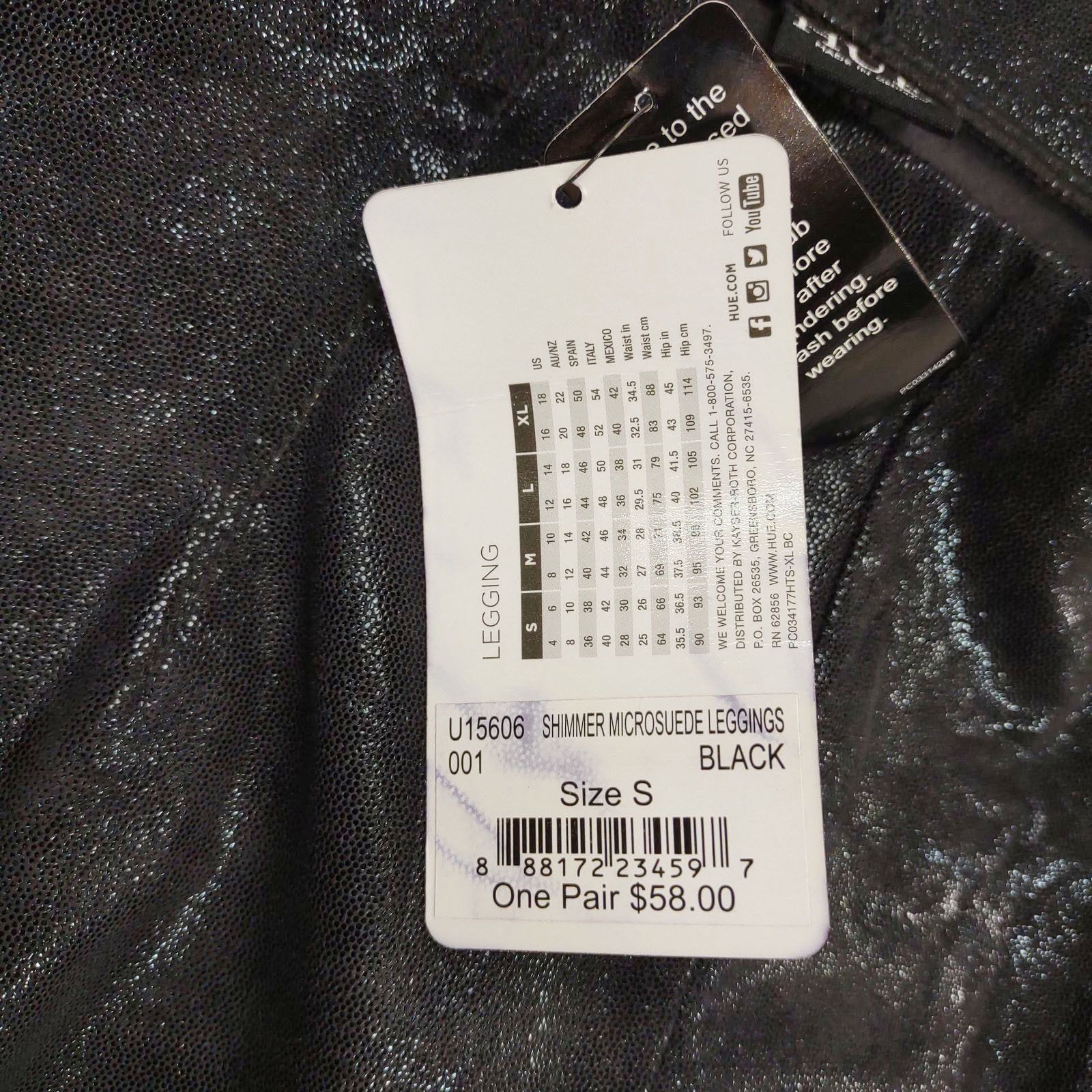 Other NWT Hue Women's S Shimmer Microsuede Black Leggings Size 28" / US 6 / IT 42 - 4 Thumbnail