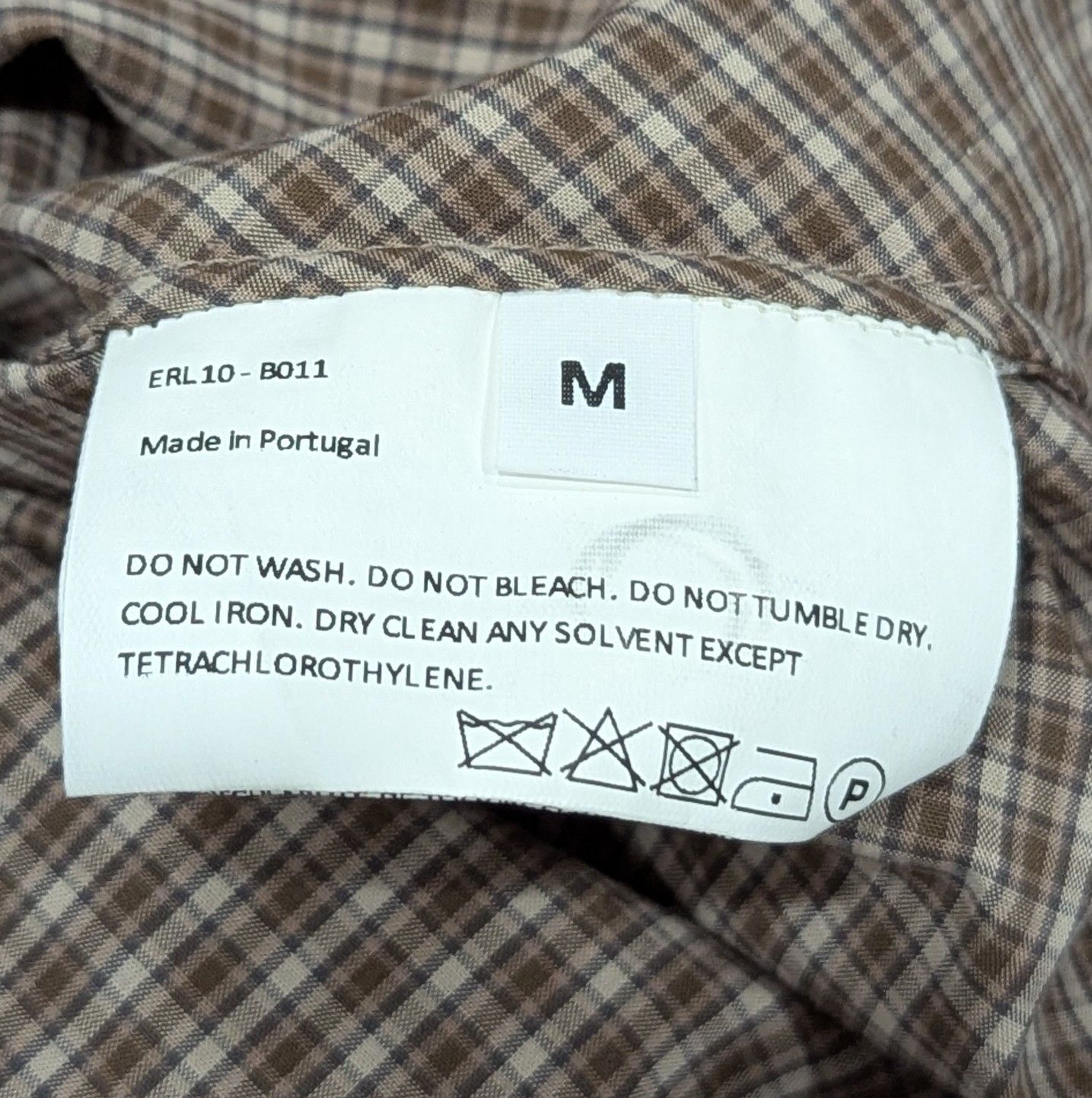 ERL ERL Micro Plaid Longline Button Up Sport Shirt Brown Medium Size US M / EU 48-50 / 2 - 8 Thumbnail