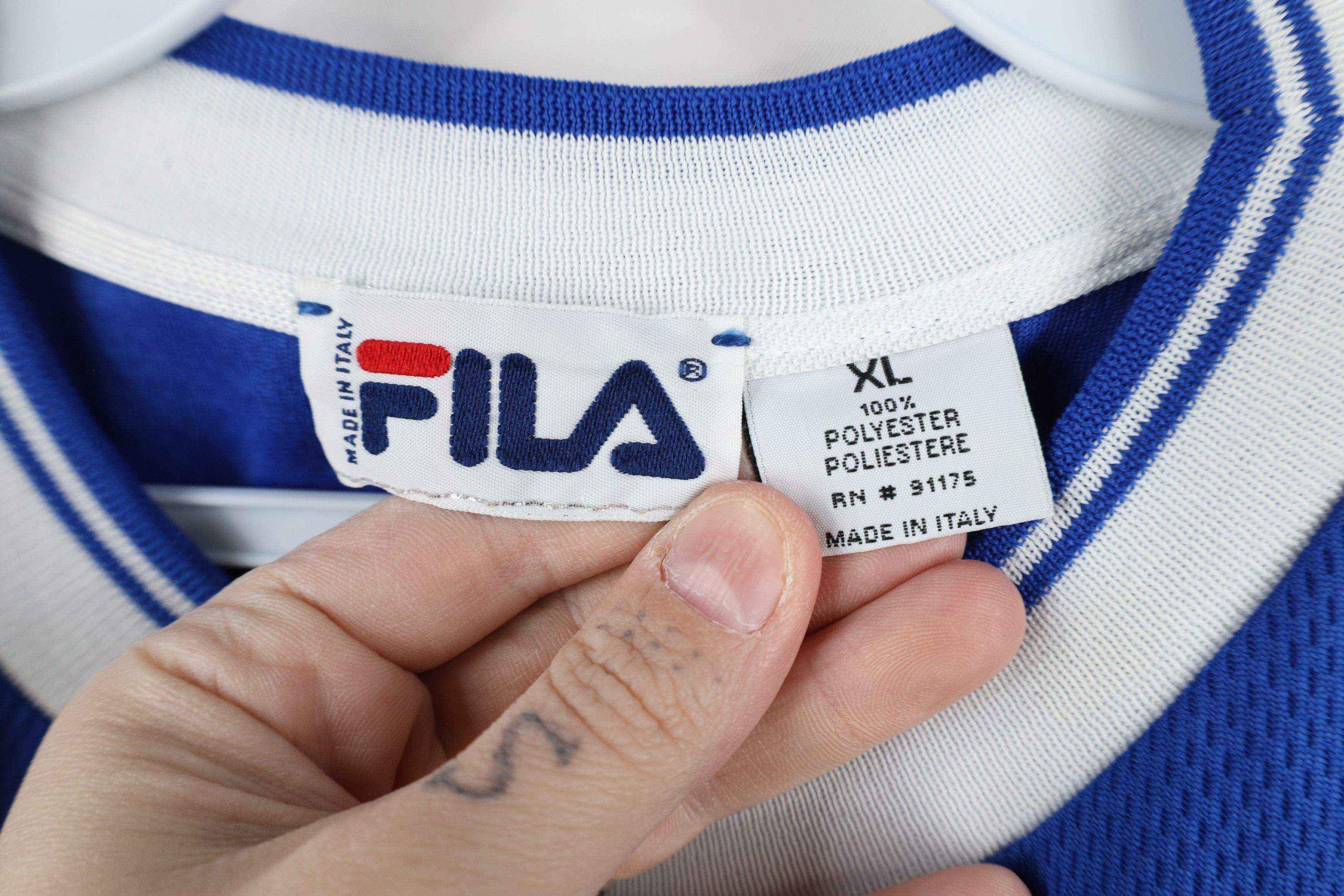 Fila × Vintage Vtg 90s Fila Short Sleeve Soccer Jersey Shirt Blue Italy Size US XL / EU 56 / 4 - 6 Thumbnail