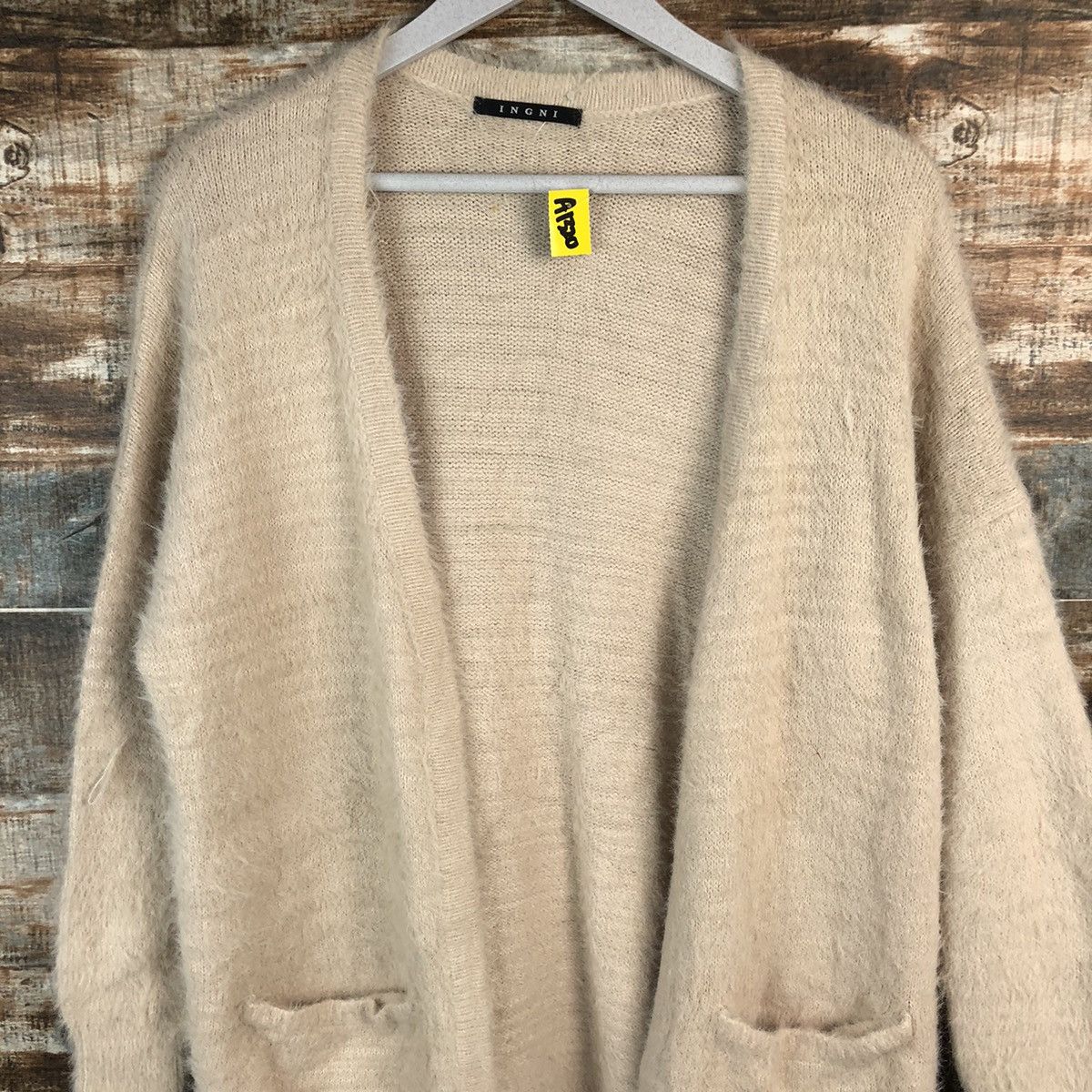 Aran Isles Knitwear Ingni Brown Cardigan mohair fur shaggy Knitwear #A1320 Size M / US 6-8 / IT 42-44 - 5 Thumbnail
