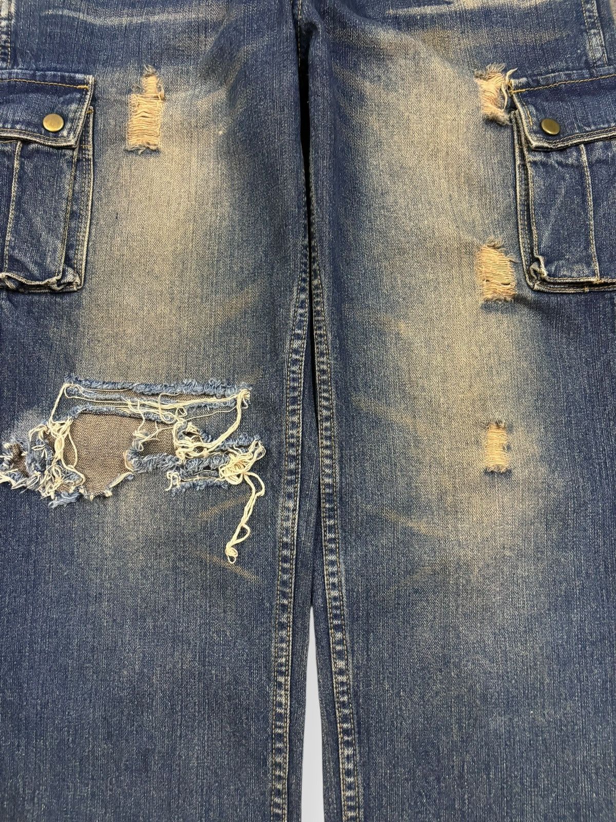 POST ARCHIVE FACTION (PAF) Vintage Japanese Brand Mud Wash Distressed Cargo Jeans Size US 32 / EU 48 - 5 Thumbnail