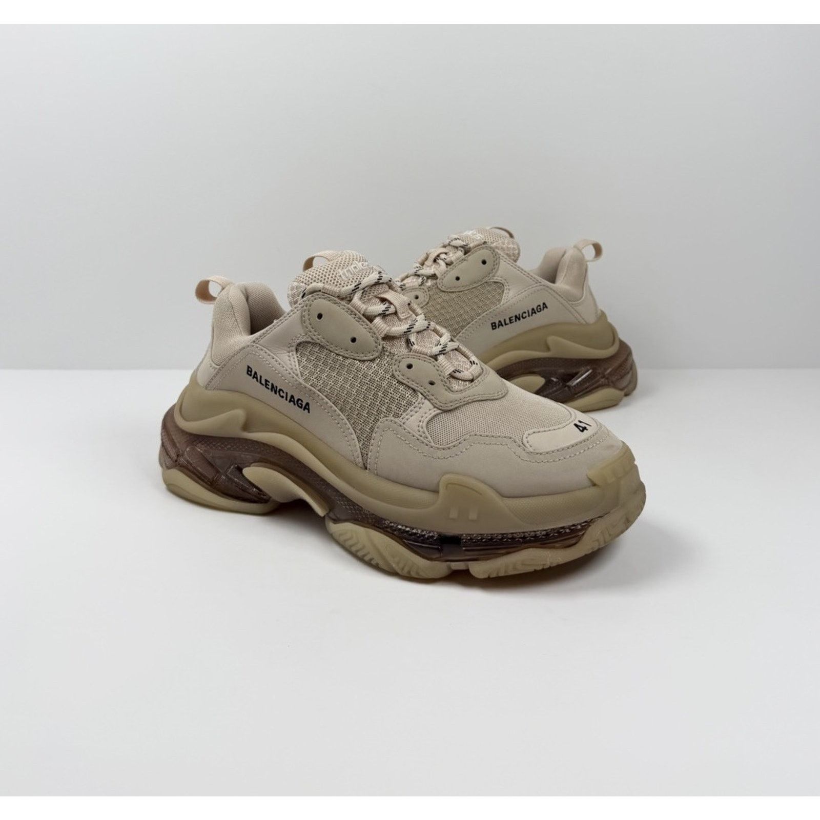 Balenciaga Size 41EU/11W - Balenciaga Triple S Beige Size US 11 / IT 41 - 2 Thumbnail