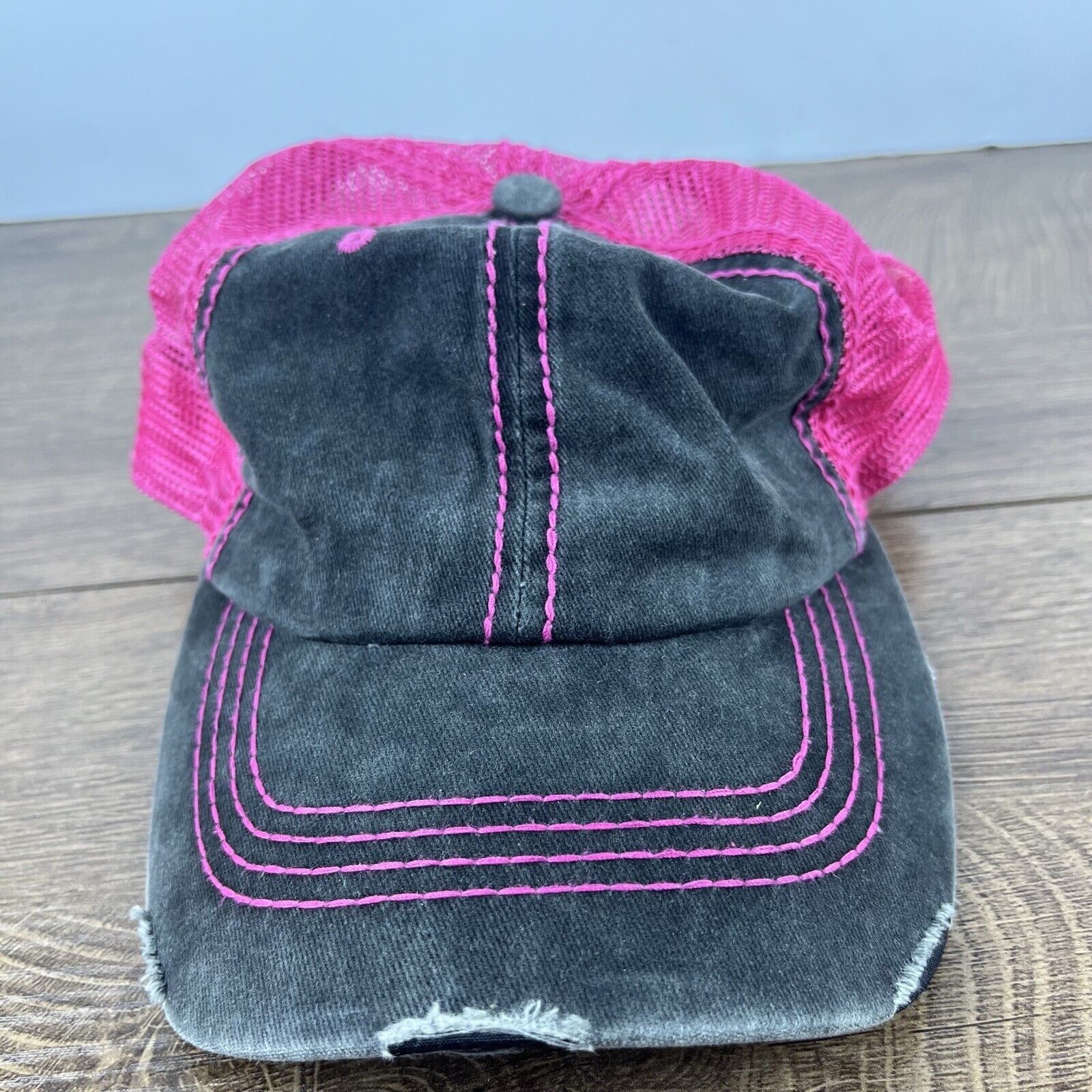 Other Plain Gray Pink Baseball Hat Gray Adjustable Hat Gray Adult Size ONE SIZE - 2 Thumbnail