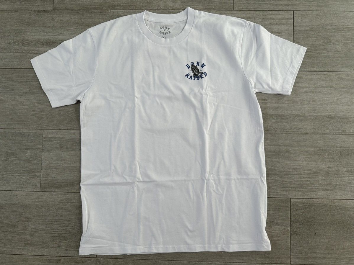 Born X Raised BORN X RAISED Praying Hands Rocker Tee White Blue Size XL Size US XL / EU 56 / 4 - 1 Thumbnail