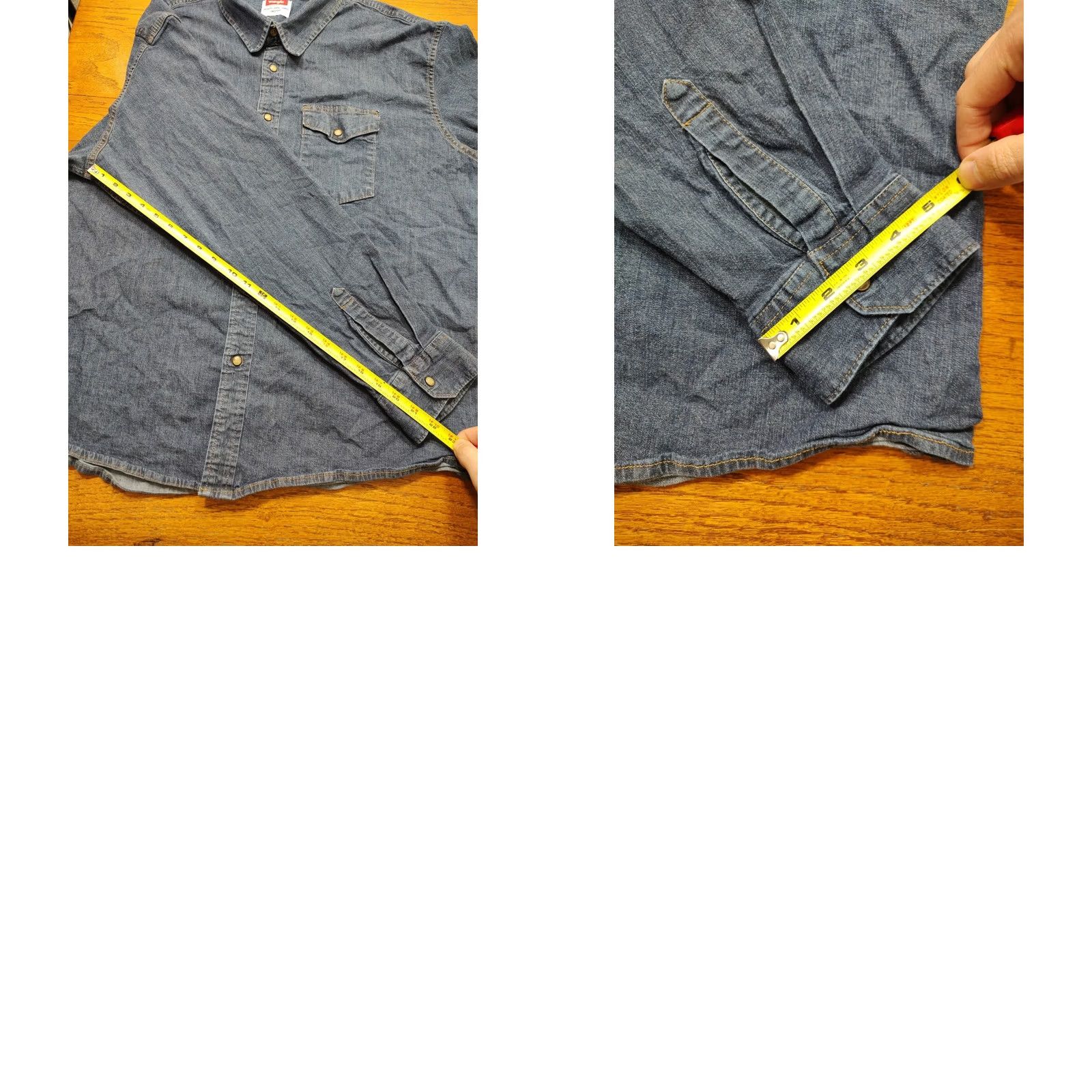Wrangler VINTAGE Wrangler Shirt Mens 3XL Blue Denim Western Pearl Snap Long Sleeve Shirt Size US XXL / EU 58 / 5 - 8 Thumbnail