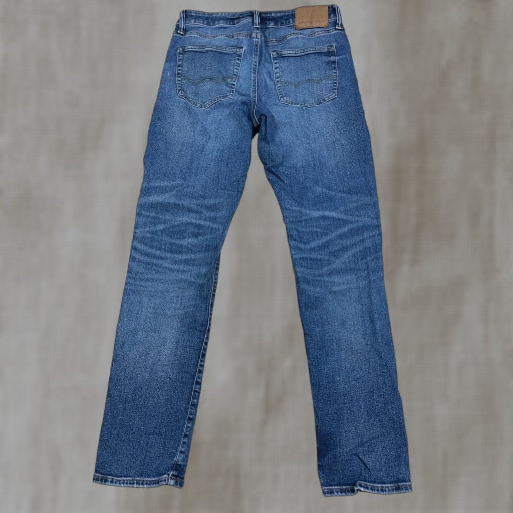 American Eagle Outfitters American Eagle Outfitters Jeans Men Slim Straight Distressed 30x32 Blue Cotton 5-Pocket Denim Size US 30 / EU 46 - 1 Thumbnail