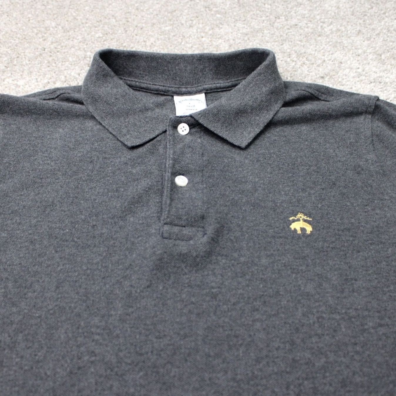 Brooks Brothers Brooks Brothers Polo Shirt Mens Large Gray Slim Fit 100% Cotton Short Sleeve Shirt Size US L / EU 52-54 / 3 - 4 Thumbnail