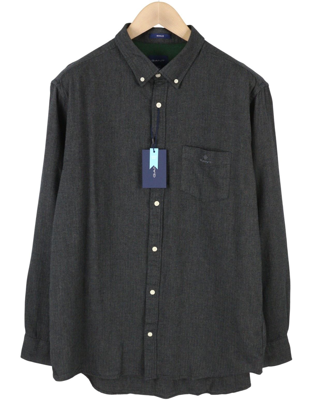 REG HERRINGBONE FLANNEL XL Charcoal Melange 87508