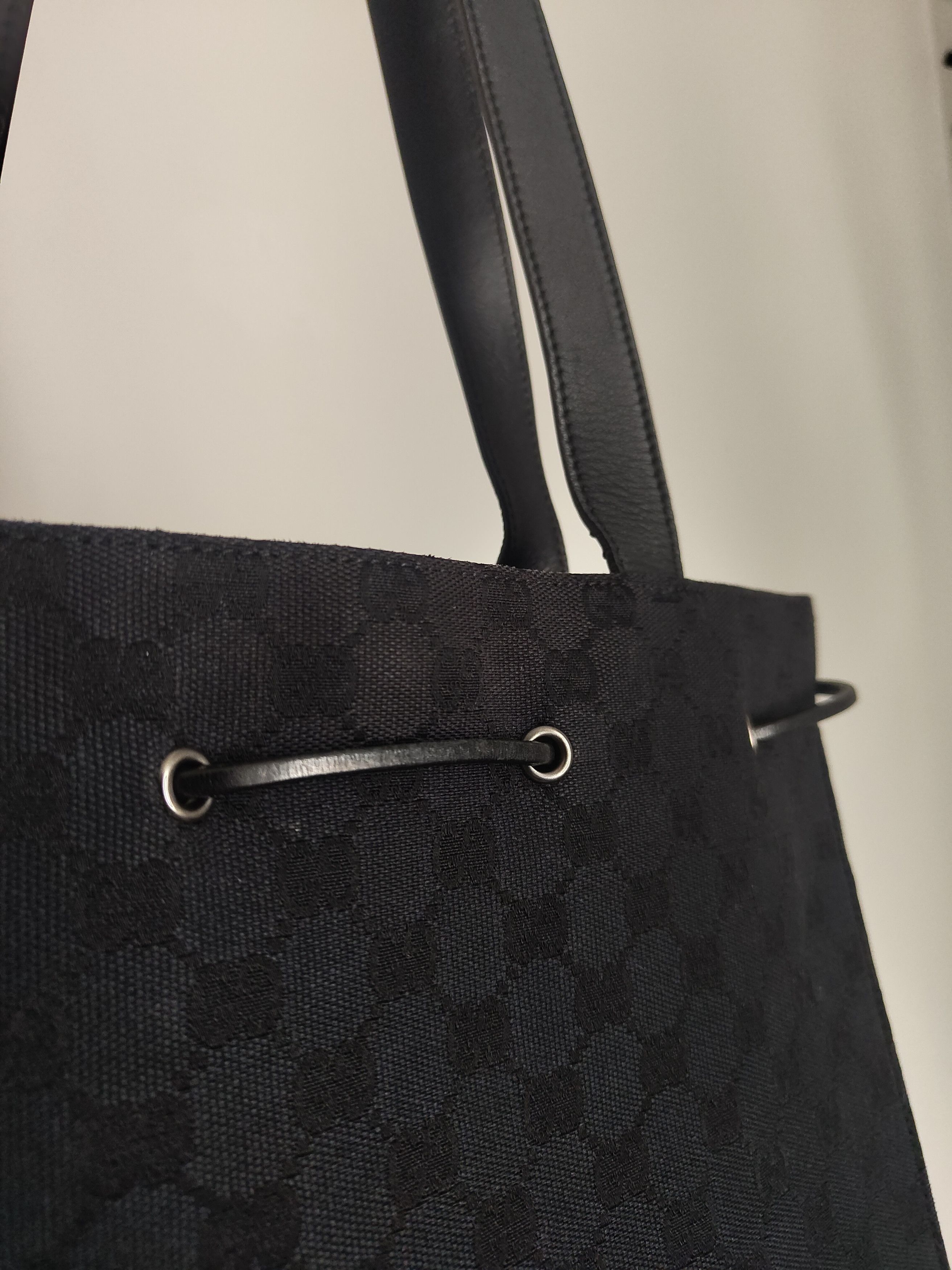 Gucci Vintage 00s Gucci Black GG Canvas Tote Bag Size ONE SIZE - 12 Thumbnail