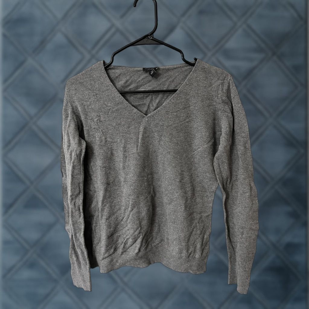 Loft LOFT Sweater Women's Medium Gray Solid Cable-Knit Long Sleeve Crew Neck Classic Pullover Size M / US 6-8 / IT 42-44 - 1 Thumbnail