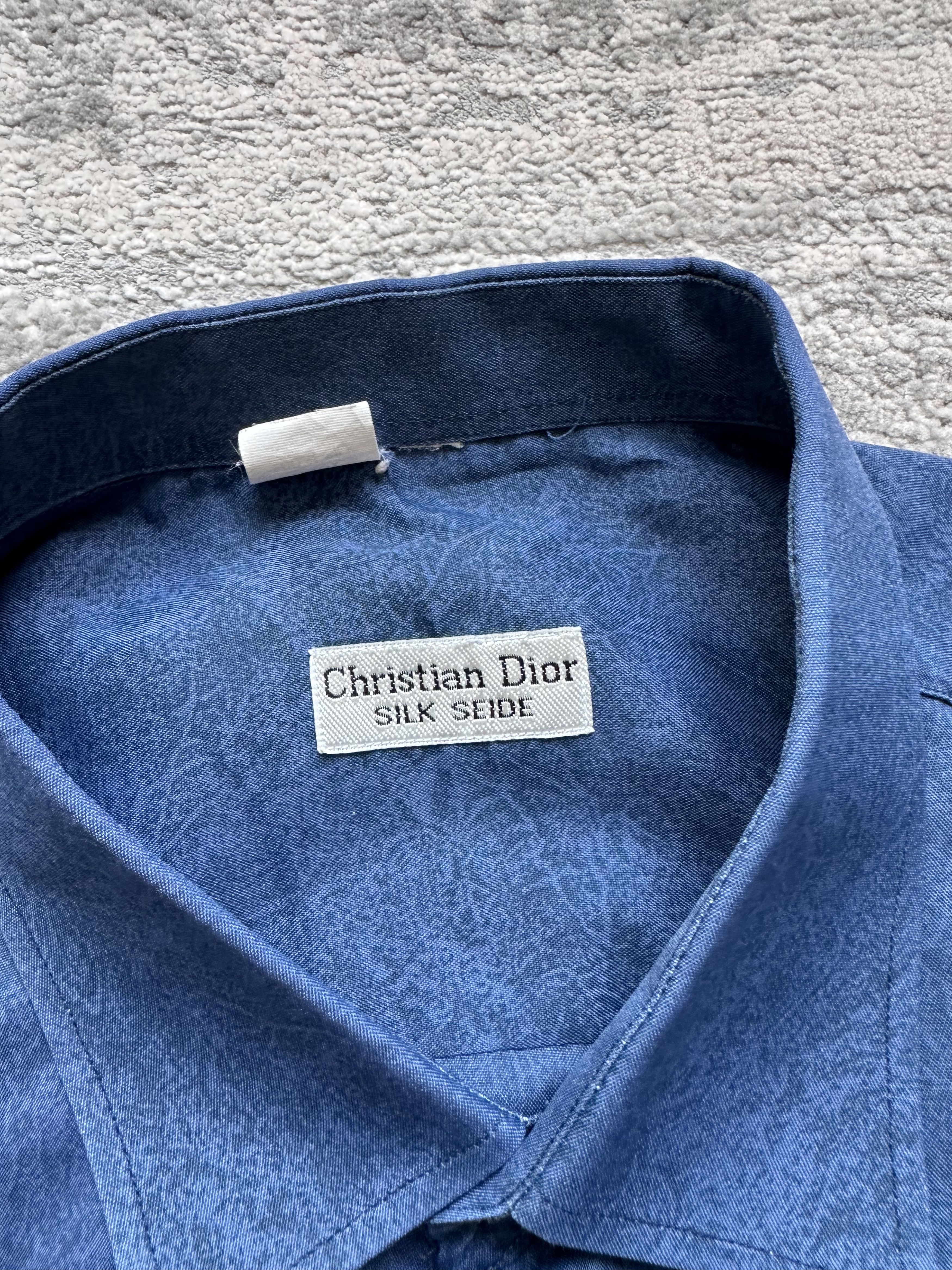 Christian Dior Monsieur Christian Dior Monsieur Silk Shirt Vintage Size US XL / EU 56 / 4 - 5 Thumbnail
