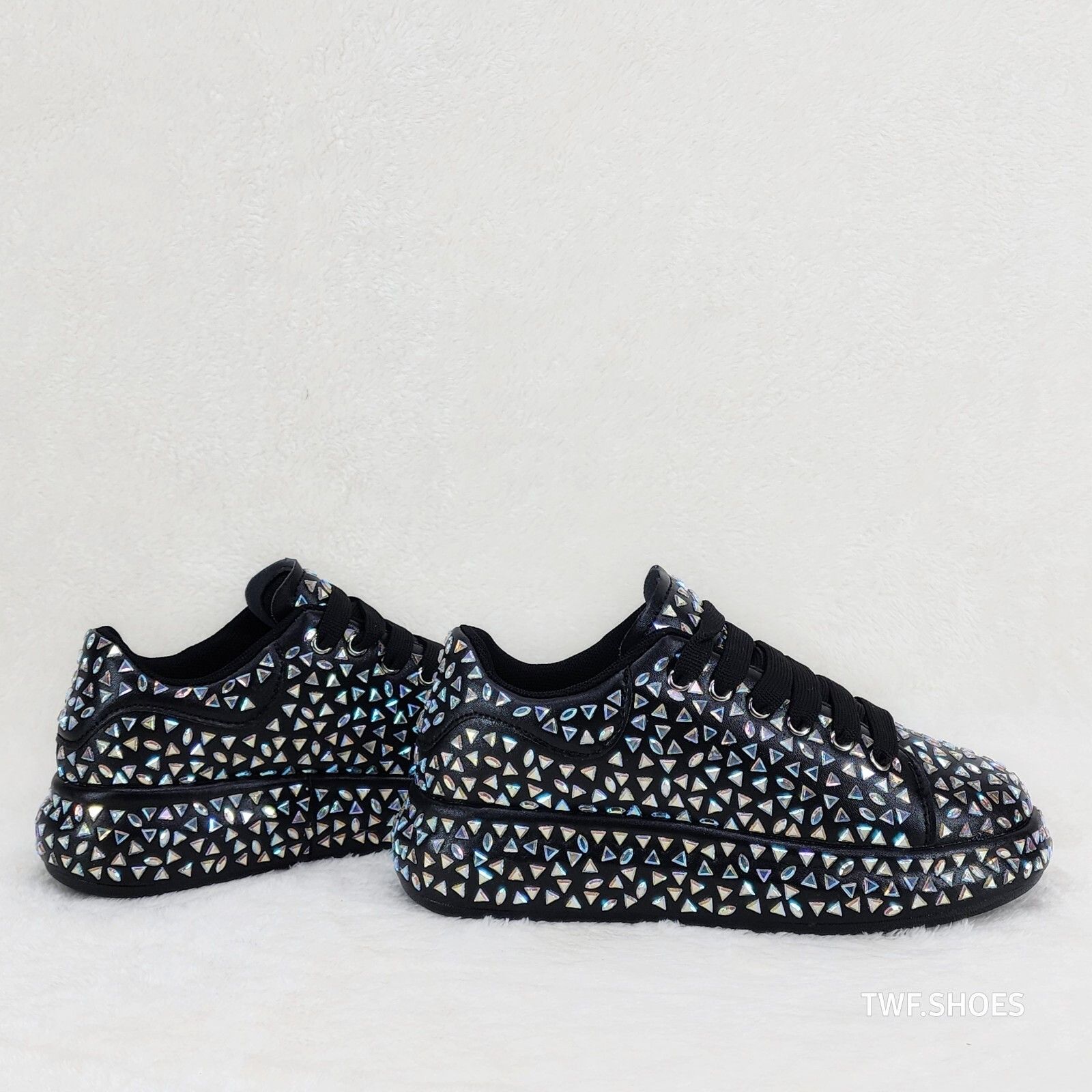 Other Geo Dazzle Cush Iridescent Stone Black Platform Sneakers Ten Size US 6 / IT 36 - 5 Thumbnail